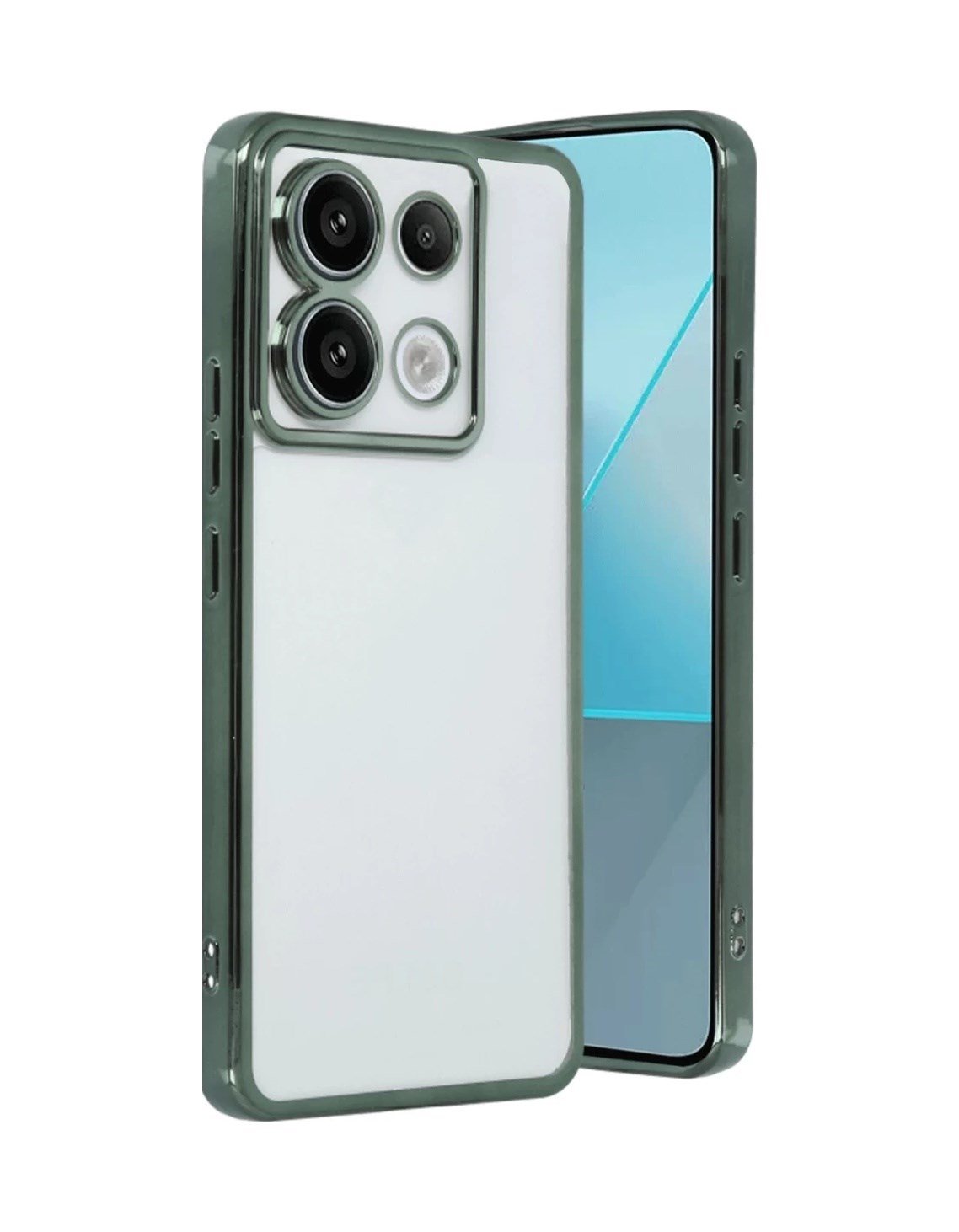 Xiaomi Poco X6 Uyumlu Kılıf Lensli Silikon - Yeşil Belirtilmemiş