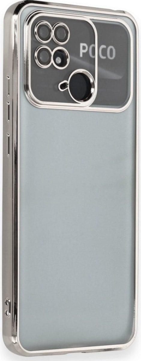 Xiaomi Redmi 10c Uyumlu Kılıf Lensli Silikon - Gümüş Belirtilmemiş