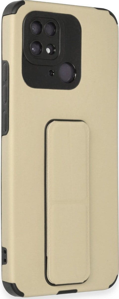 Xiaomi Redmi 10c Uyumlu Kılıf Mega Standlı Silikon - Gold Belirtilmemiş