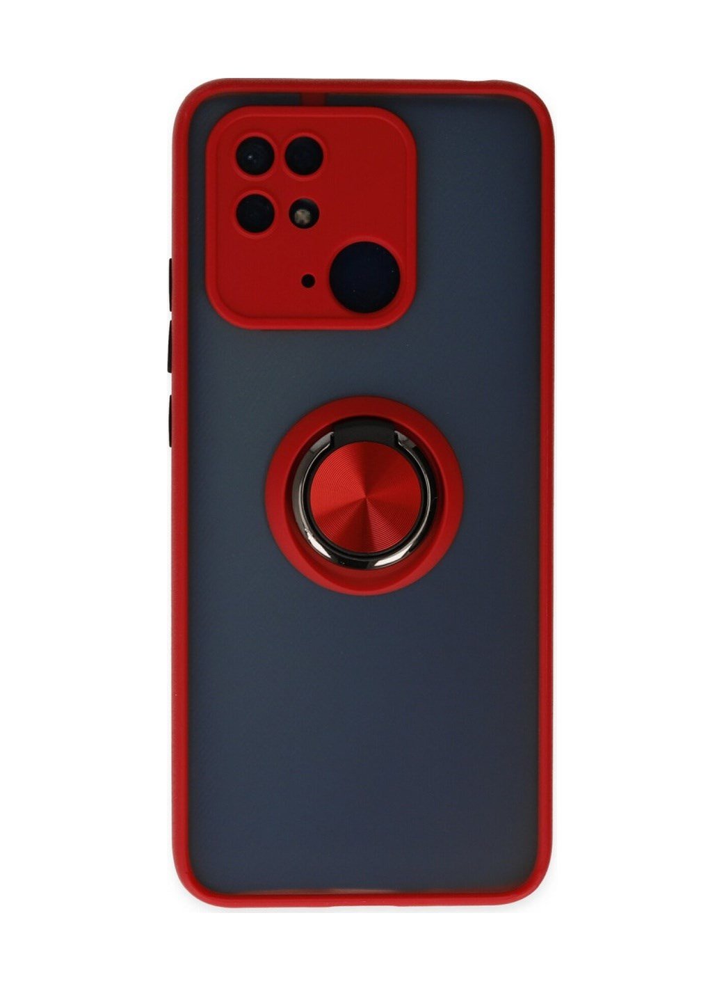 Xiaomi Redmi 10c Uyumlu Kılıf Montreal Yüzüklü Silikon Kapak - Kırmızı Belirtilmemiş