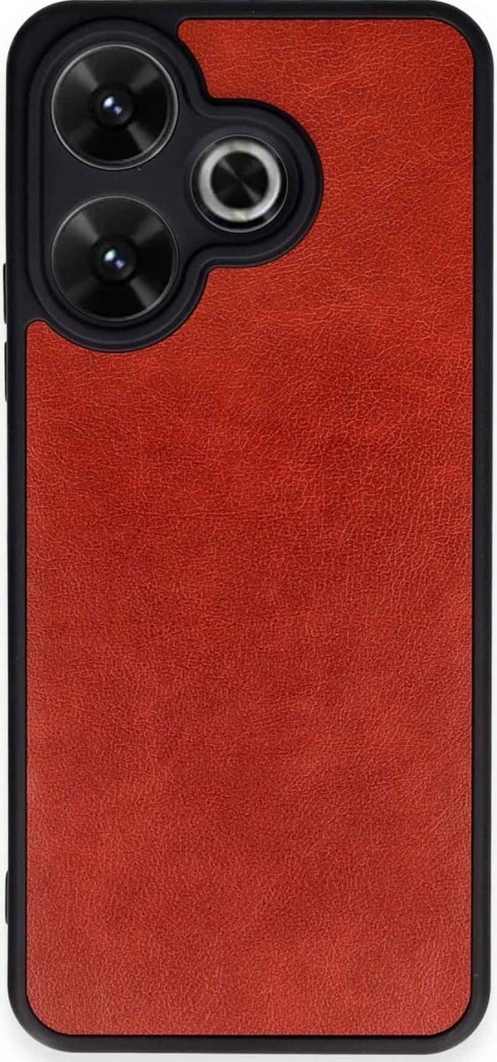 Xiaomi Redmi 13 4g Uyumlu Kılıf Aras Deri Kapak - Kırmızı Belirtilmemiş