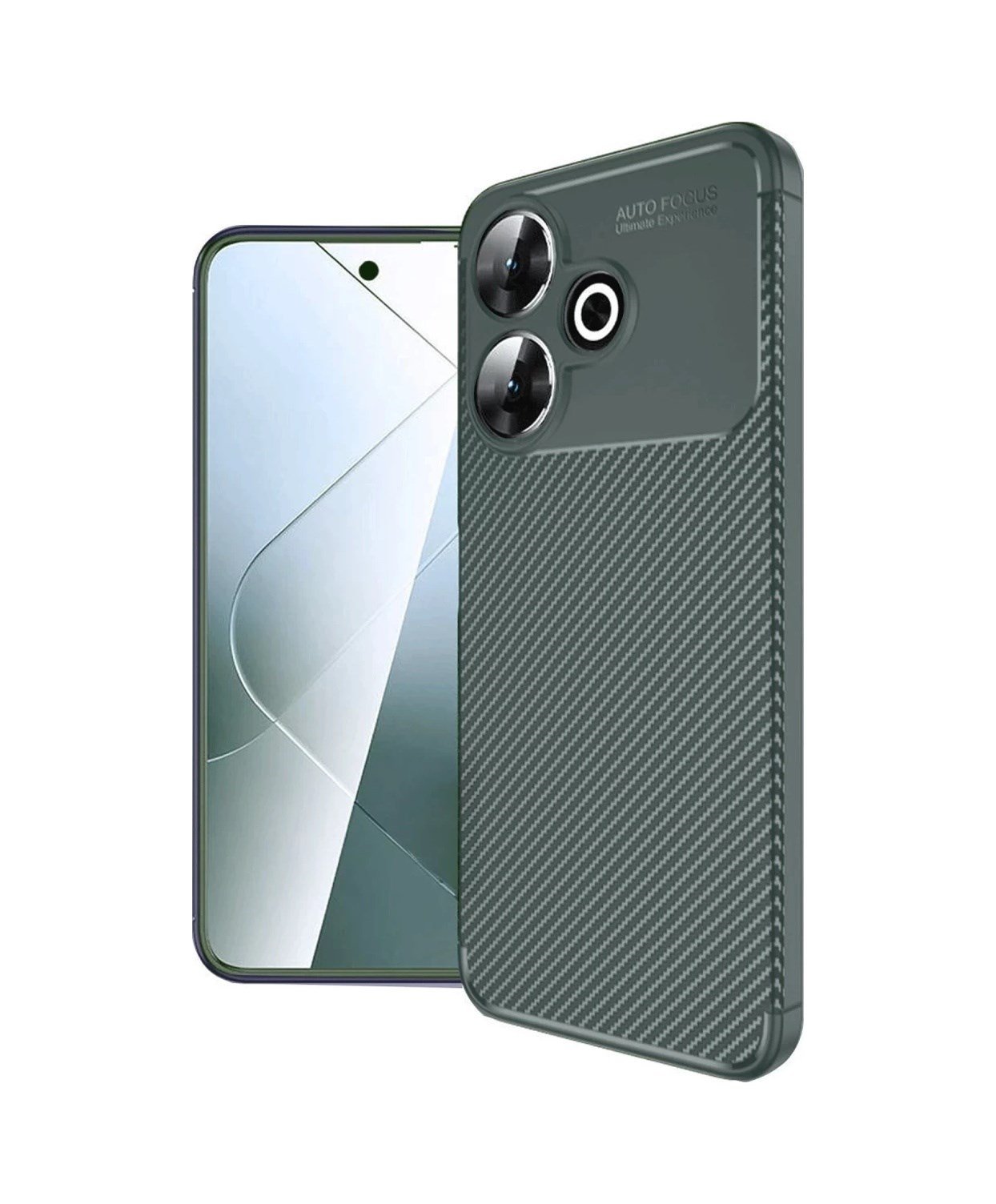 Xiaomi Redmi 13 4g Uyumlu Kılıf Auto Focus Karbon Kapak - Koyu Yeşil Belirtilmemiş