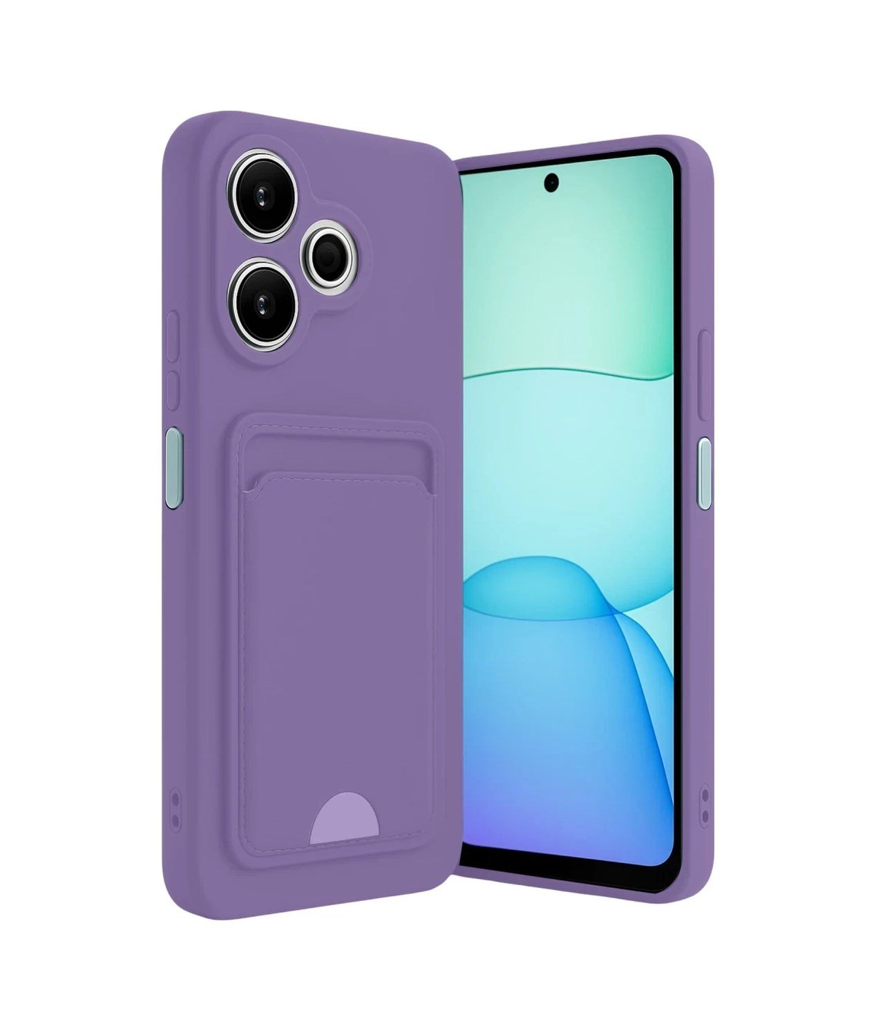 Xiaomi Redmi 13 4g Uyumlu Kılıf Kelvin Kartvizitli Silikon - Lila Belirtilmemiş