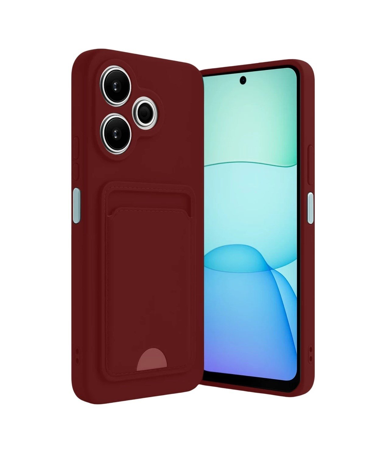 Xiaomi Redmi 13 4g Uyumlu Kılıf Kelvin Kartvizitli Silikon - Bordo Belirtilmemiş