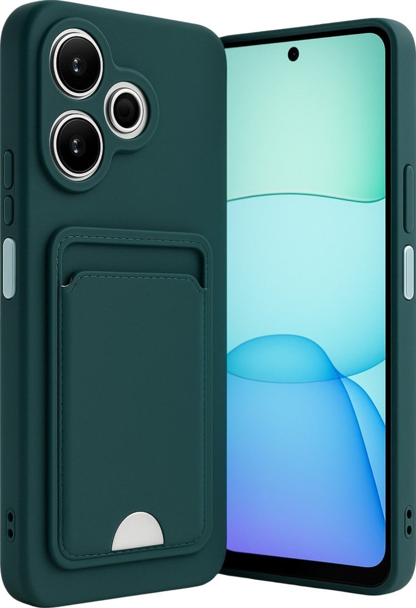 Xiaomi Redmi 13 4g Uyumlu Kılıf Kelvin Kartvizitli Silikon - Koyu Yeşil Belirtilmemiş