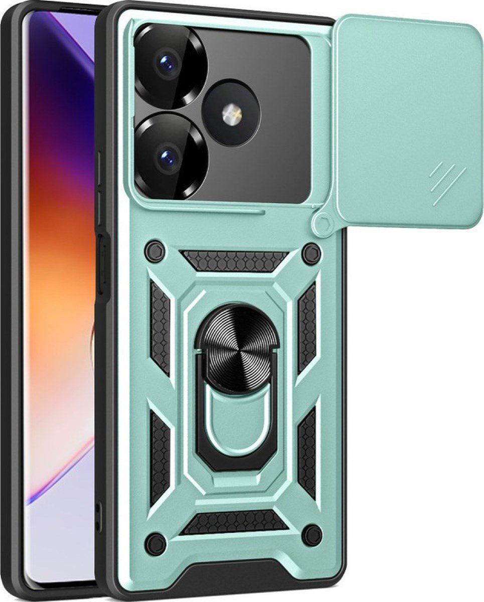 Xiaomi Redmi 13 4g Uyumlu Kılıf Pars Lens Yüzüklü Silikon - Yeşil Belirtilmemiş