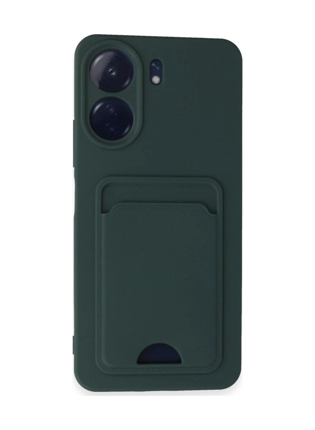 Xiaomi Redmi 13c Uyumlu Kılıf Kelvin Kartvizitli Silikon - Koyu Yeşil Belirtilmemiş