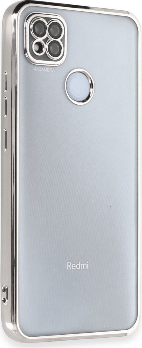 Xiaomi Redmi 9c Uyumlu Kılıf Lensli Silikon - Gümüş Belirtilmemiş