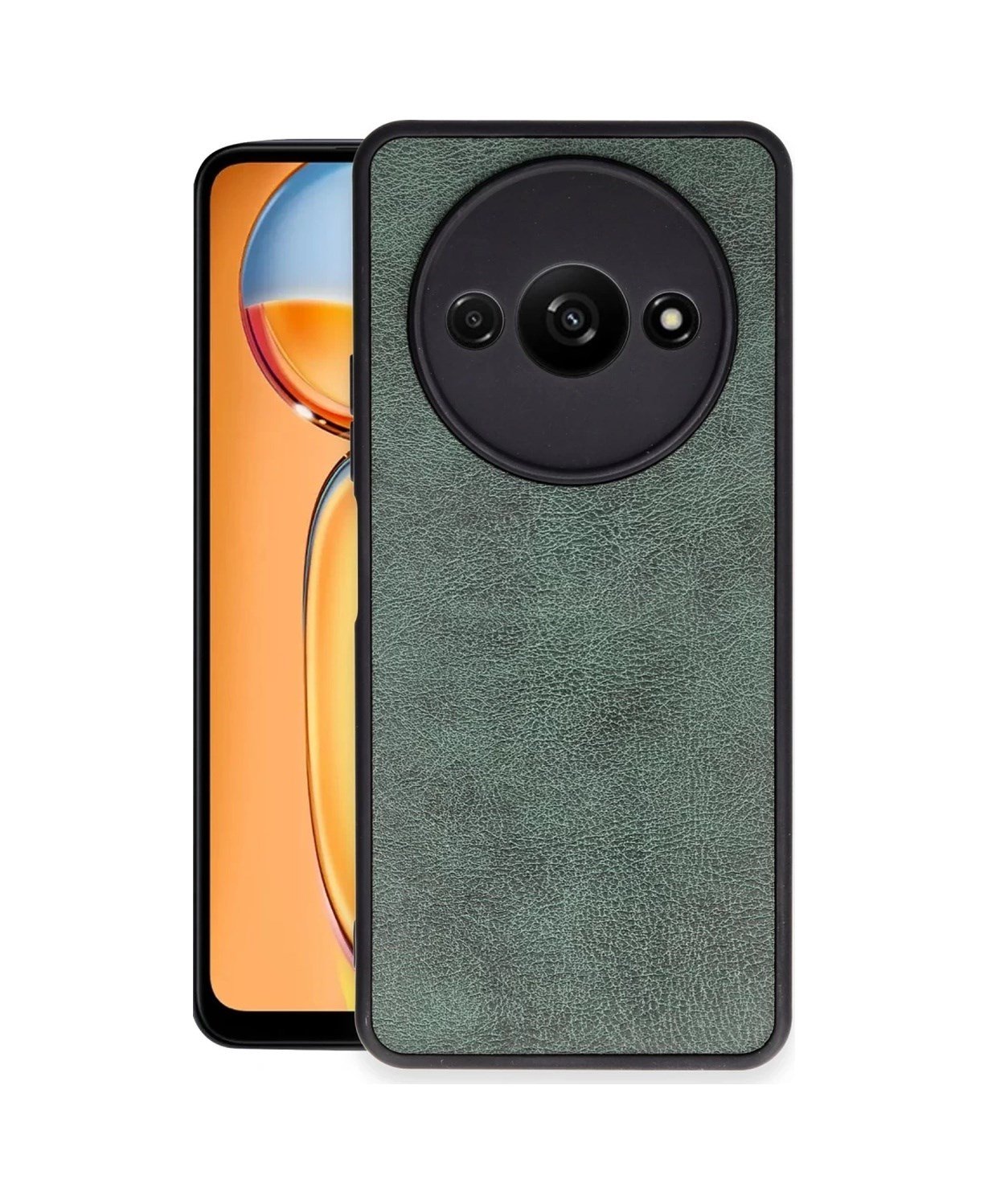 Xiaomi Redmi A3 4g Uyumlu Kılıf Aras Deri Kapak - Koyu Yeşil Belirtilmemiş