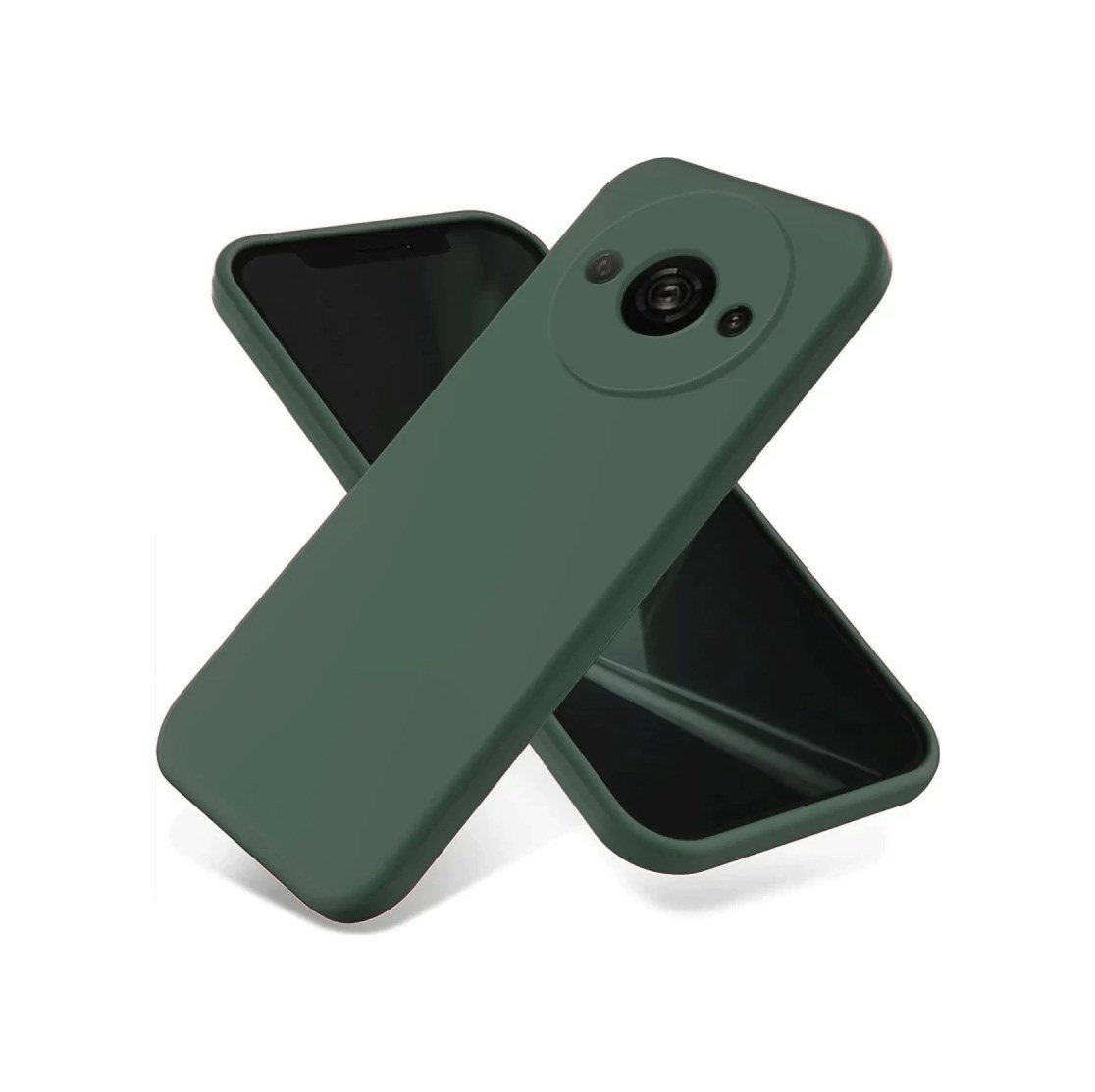 Xiaomi Redmi A3 4g Uyumlu Kılıf First Silikon - Koyu Yeşil Belirtilmemiş