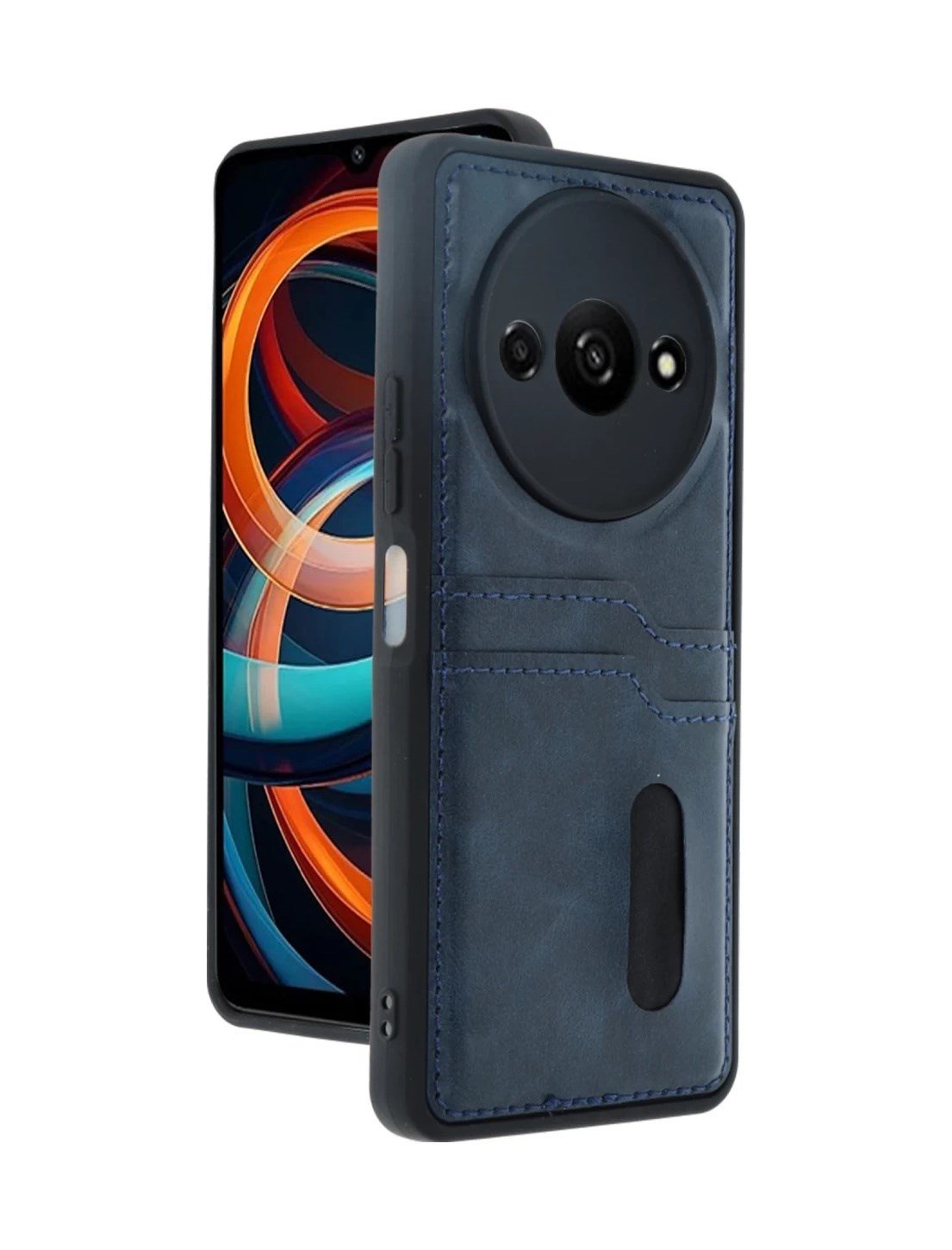 Xiaomi Redmi A3 4g Uyumlu Kılıf Sara Kartvizitli Deri Kılıf - Lacivert Belirtilmemiş