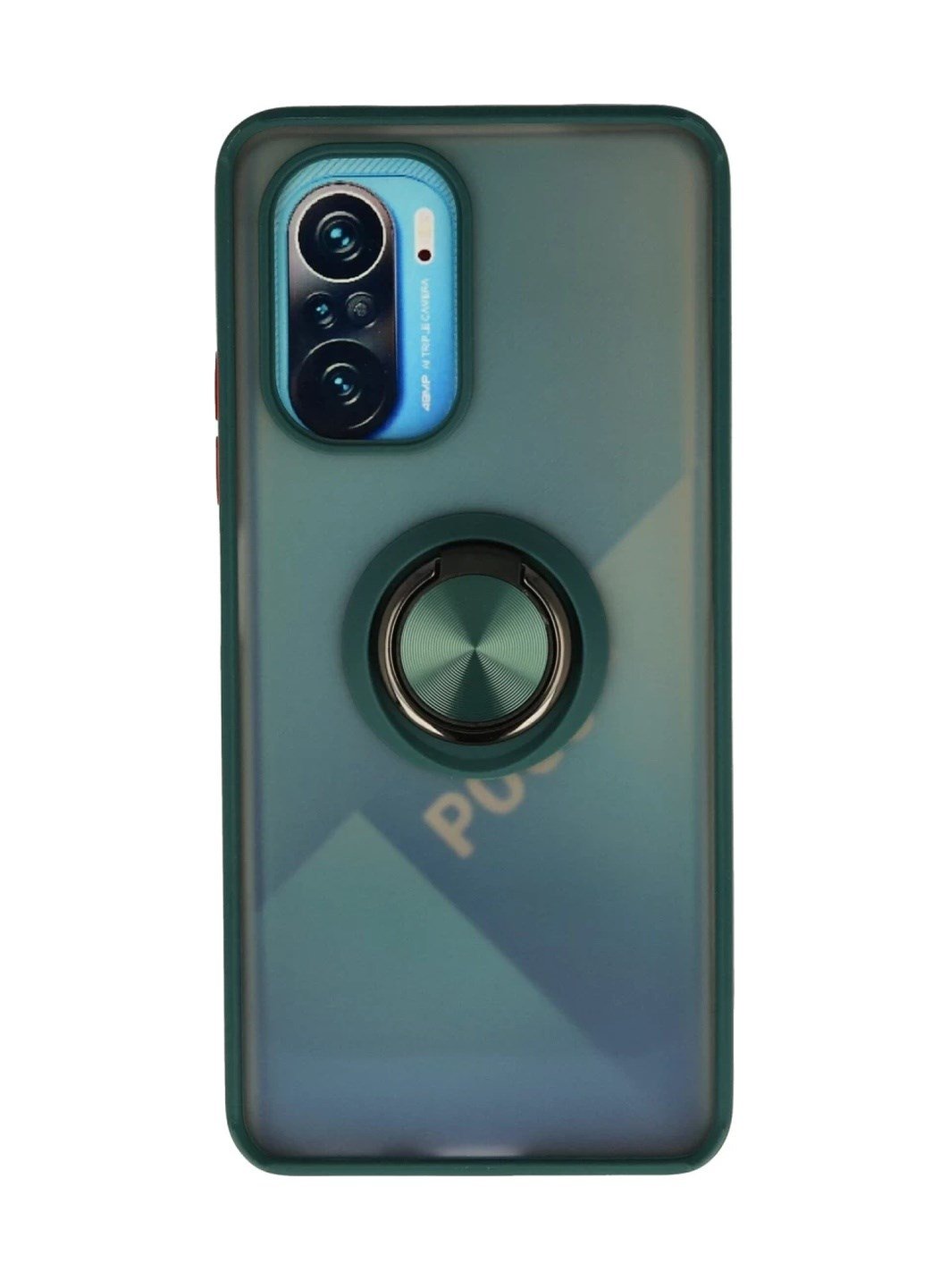 Xiaomi Redmi K40 Uyumlu Kılıf Montreal Yüzüklü Silikon Kapak - Yeşil Belirtilmemiş