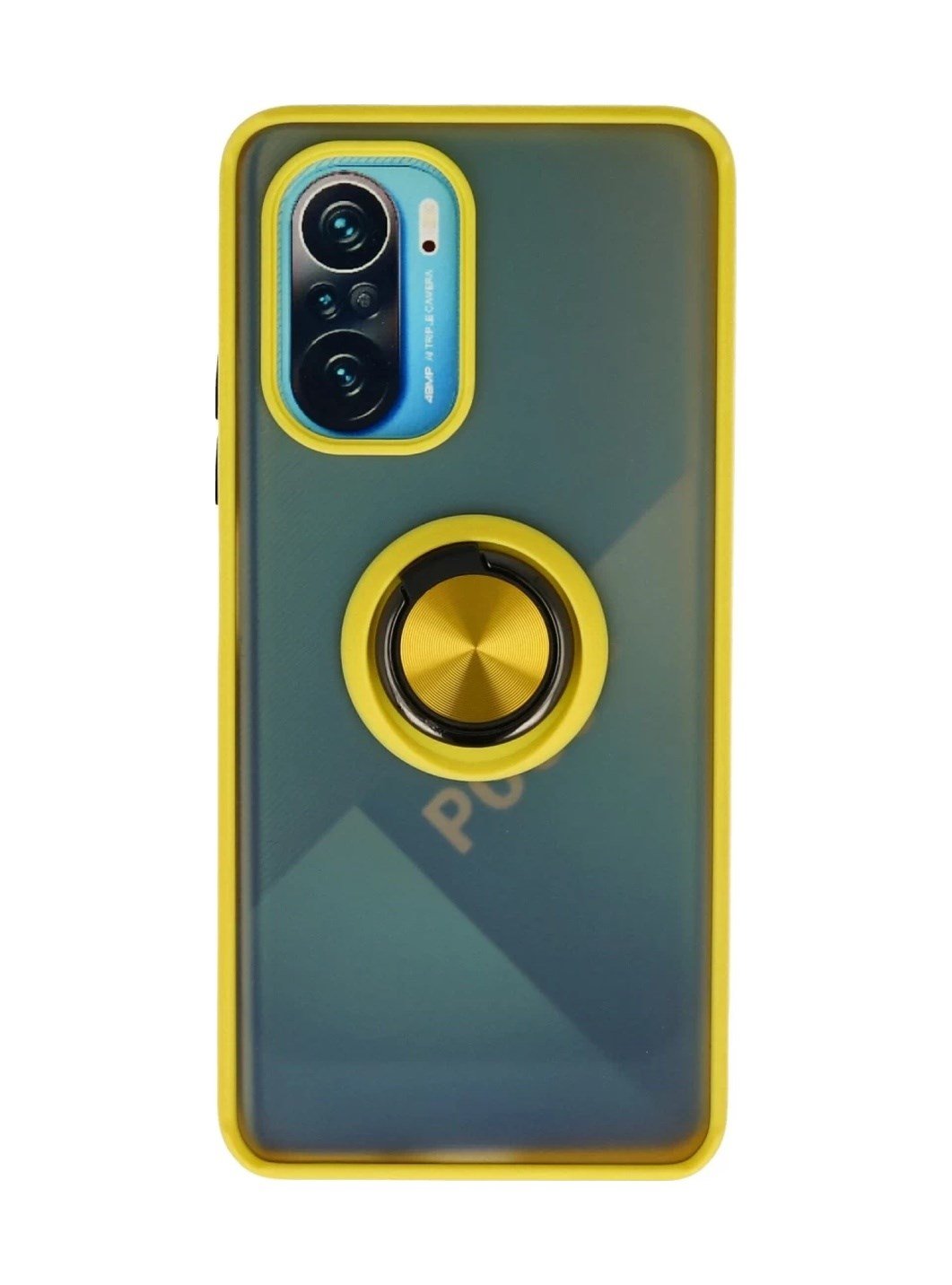 Xiaomi Redmi K40 Uyumlu Kılıf Montreal Yüzüklü Silikon Kapak - Sarı Belirtilmemiş