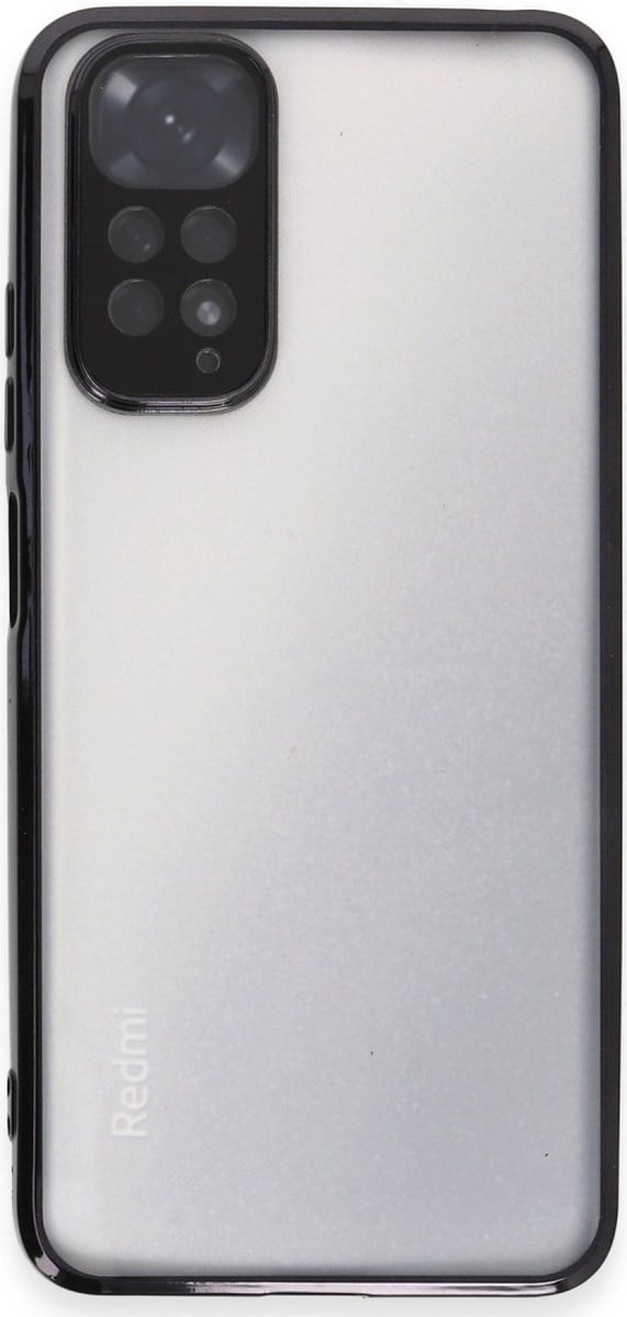 Xiaomi Redmi Note 11 Uyumlu Kılıf Lensli Silikon - Siyah Belirtilmemiş
