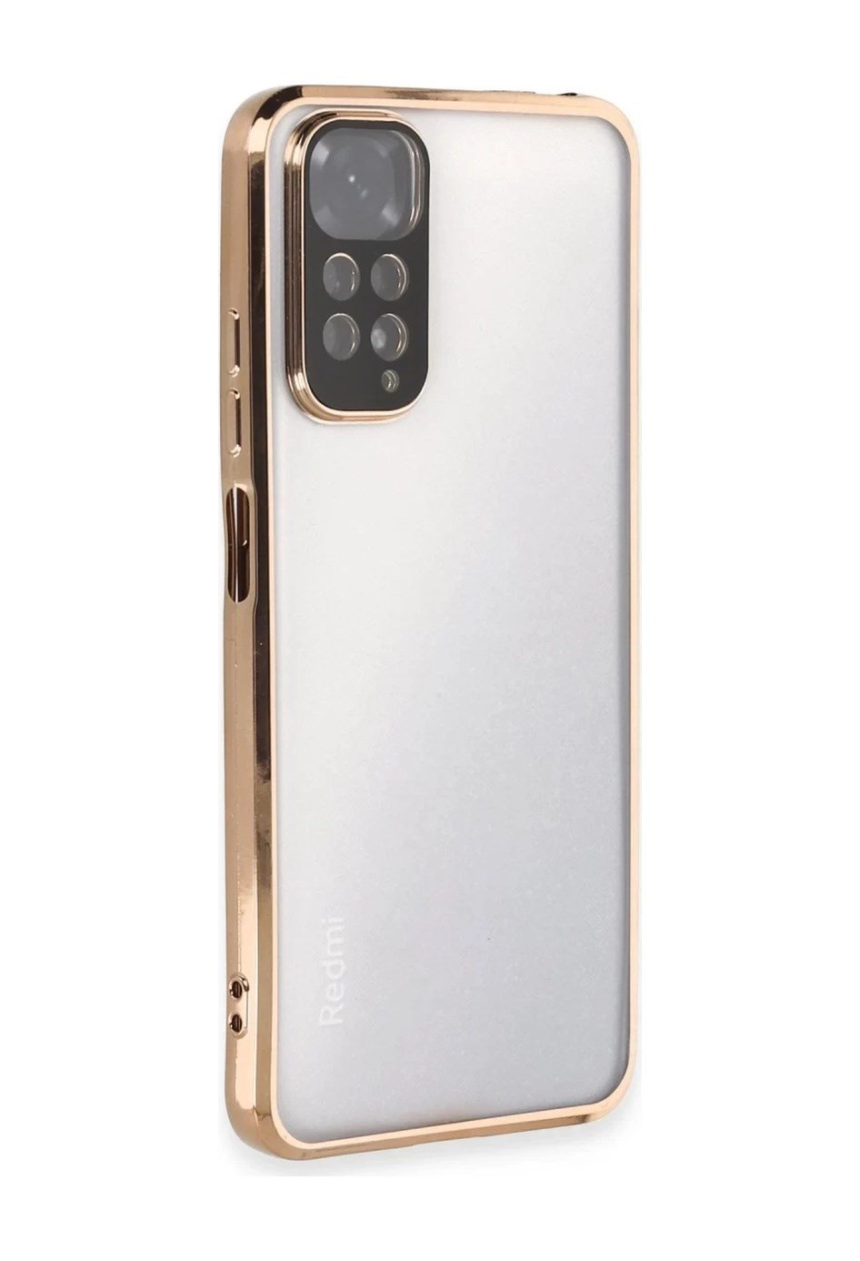 Xiaomi Redmi Note 11 Uyumlu Kılıf Lensli Silikon - Gold Belirtilmemiş