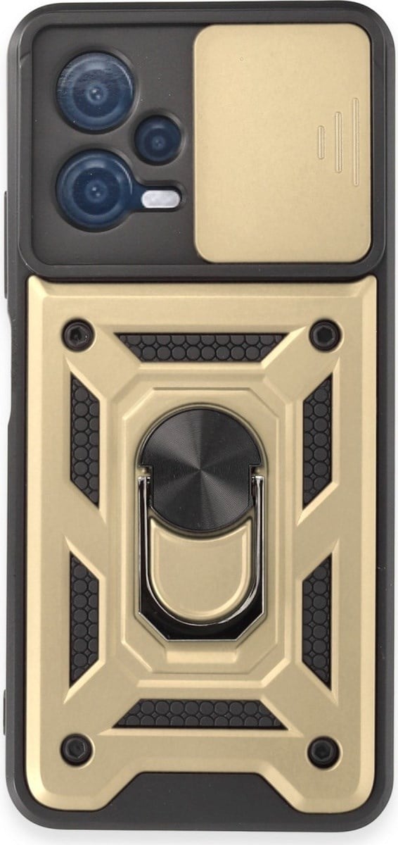 Xiaomi Redmi Note 12 5g Uyumlu Kılıf Pars Lens Yüzüklü Silikon - Gold Belirtilmemiş