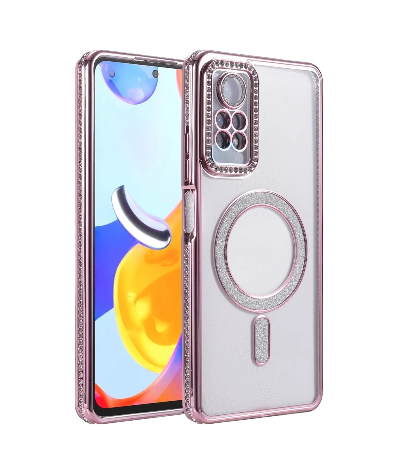 Xiaomi Redmi Note 12 Pro 4g Uyumlu Joke Simli Magneticsafe Kılıf - Pembe Belirtilmemiş