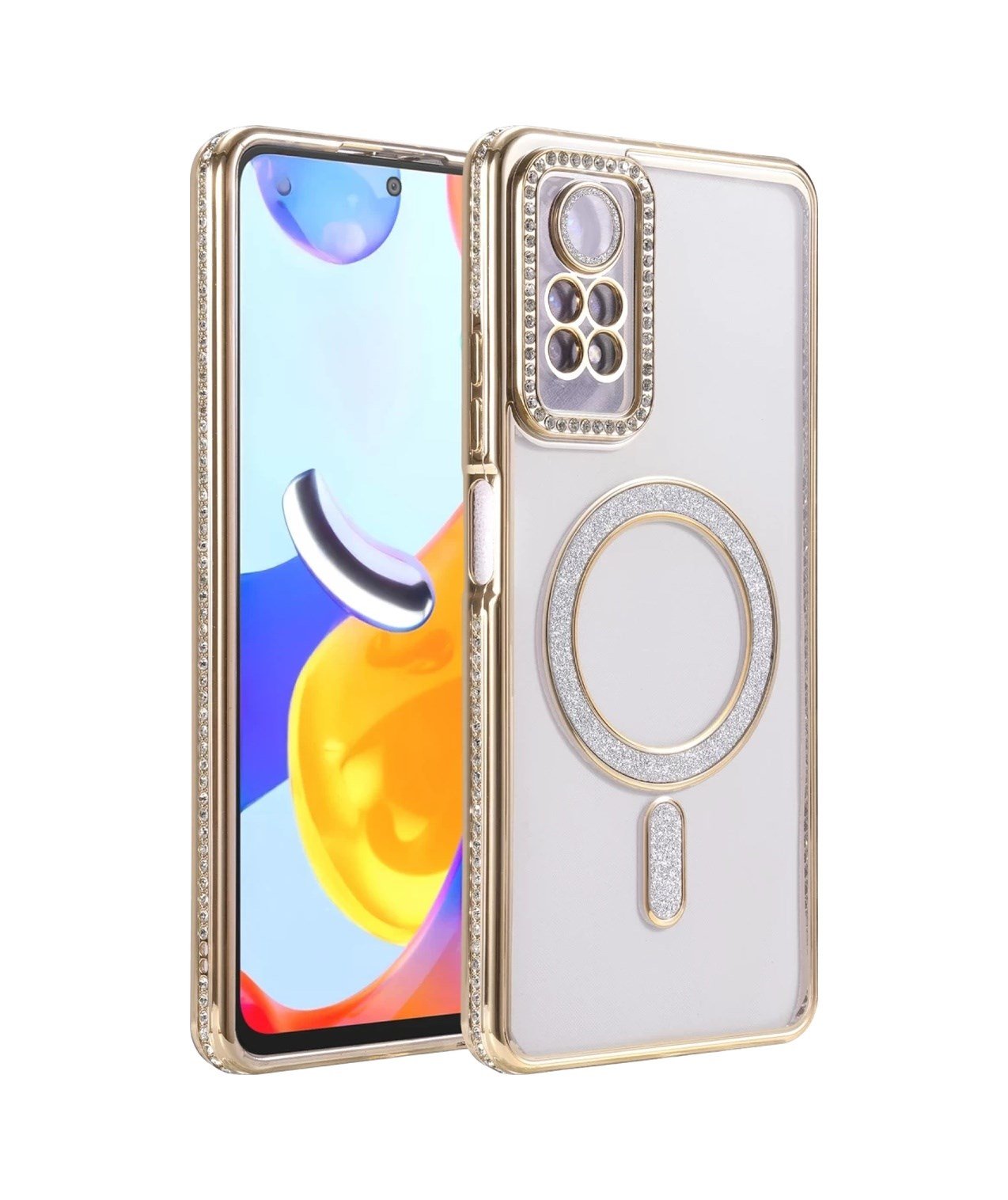 Xiaomi Redmi Note 12 Pro 4g Uyumlu Joke Simli Magneticsafe Kılıf - Gold Belirtilmemiş