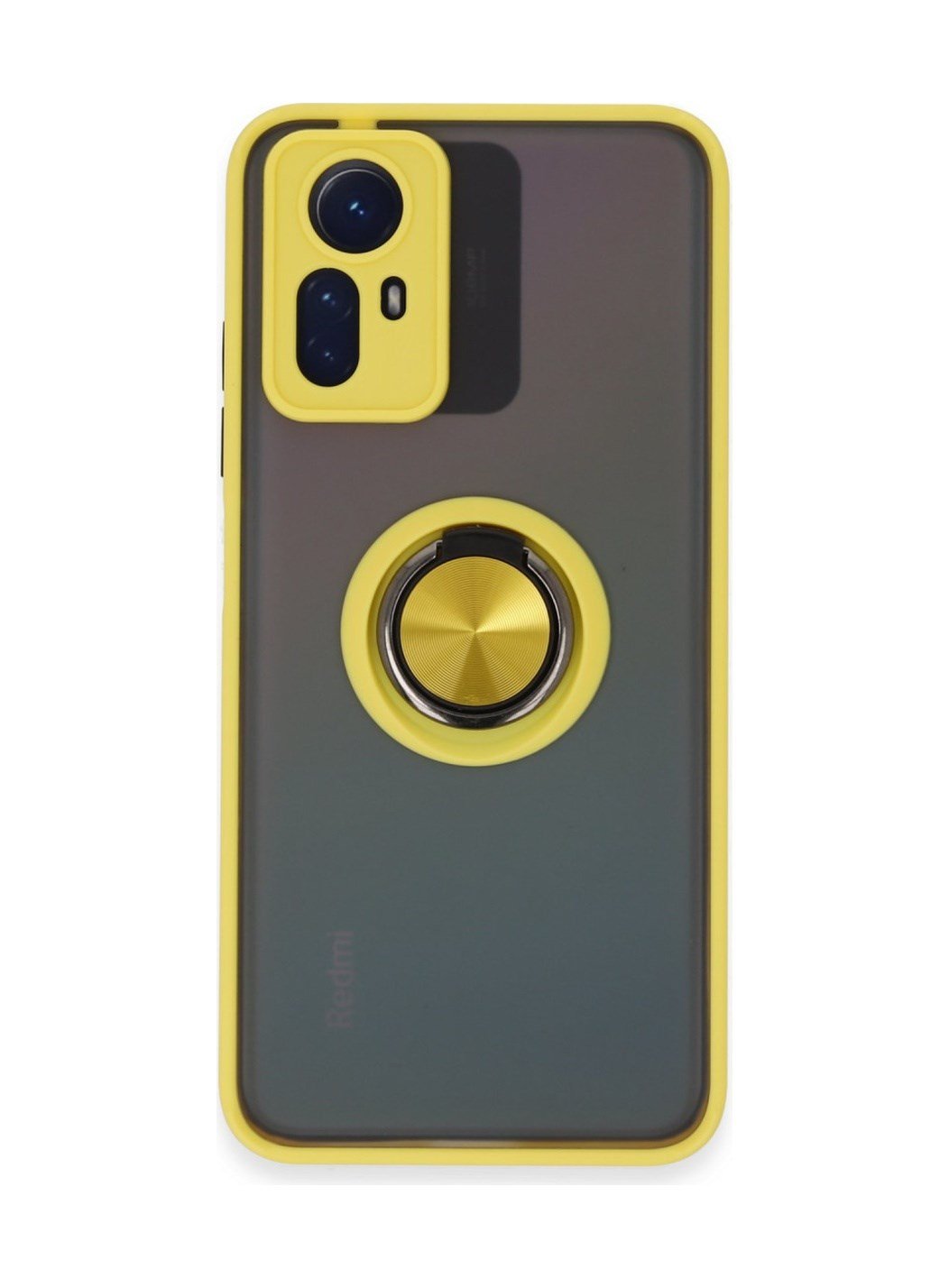 Xiaomi Redmi Note 12s Uyumlu Kılıf Montreal Yüzüklü Silikon Kapak - Sarı Belirtilmemiş