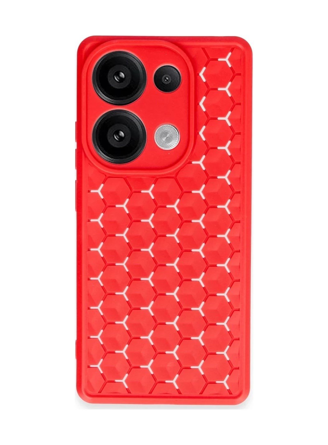 Xiaomi Redmi Note 13 Pro 4g Uyumlu Kılıf Petek Silikon Kapak - Kırmızı Belirtilmemiş