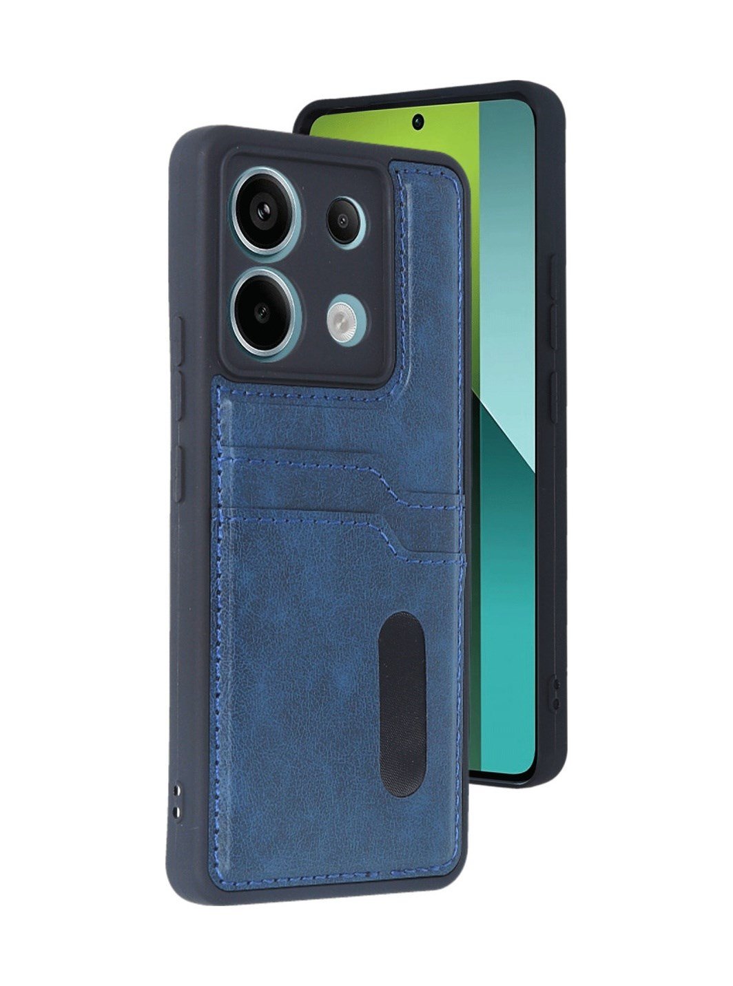 Xiaomi Redmi Note 13 Pro 4g Uyumlu Kılıf Sara Kartvizitli Deri Kılıf - Lacivert Belirtilmemiş
