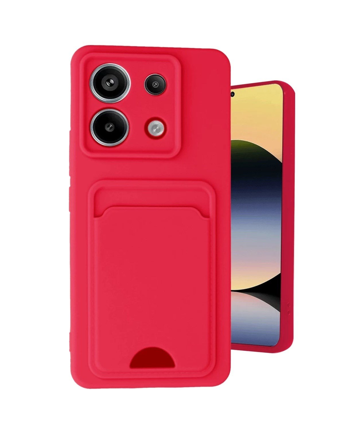 Xiaomi Redmi Note 13 Pro 5g Uyumlu Kılıf Kelvin Kartvizitli Silikon - Kırmızı Belirtilmemiş