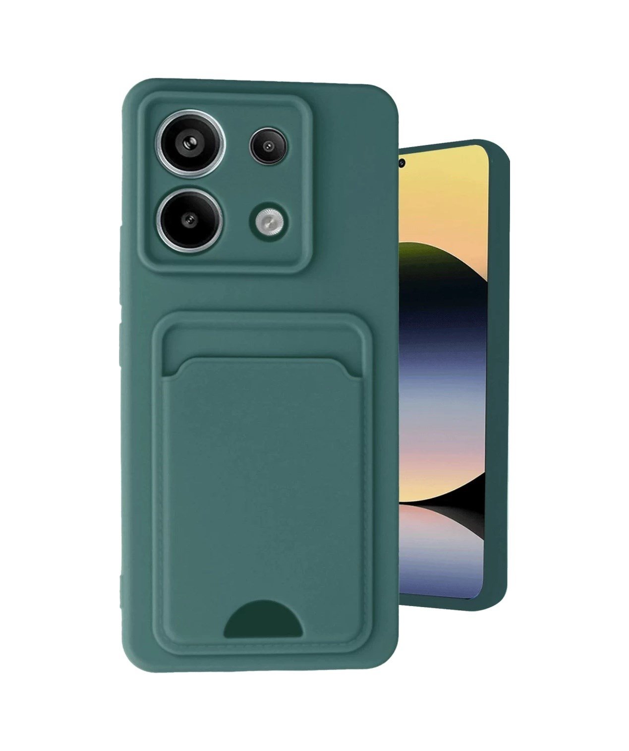 Xiaomi Redmi Note 13 Pro 5g Uyumlu Kılıf Kelvin Kartvizitli Silikon - Koyu Yeşil Belirtilmemiş