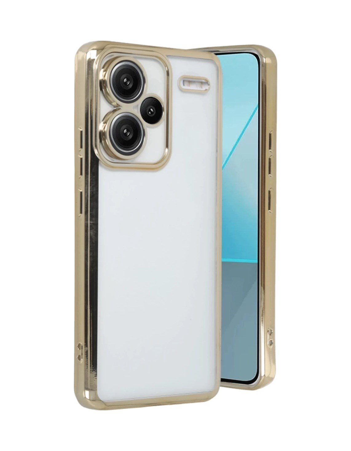 Xiaomi Redmi Note 13 Pro Plus Uyumlu Kılıf Lensli Silikon - Gold Belirtilmemiş