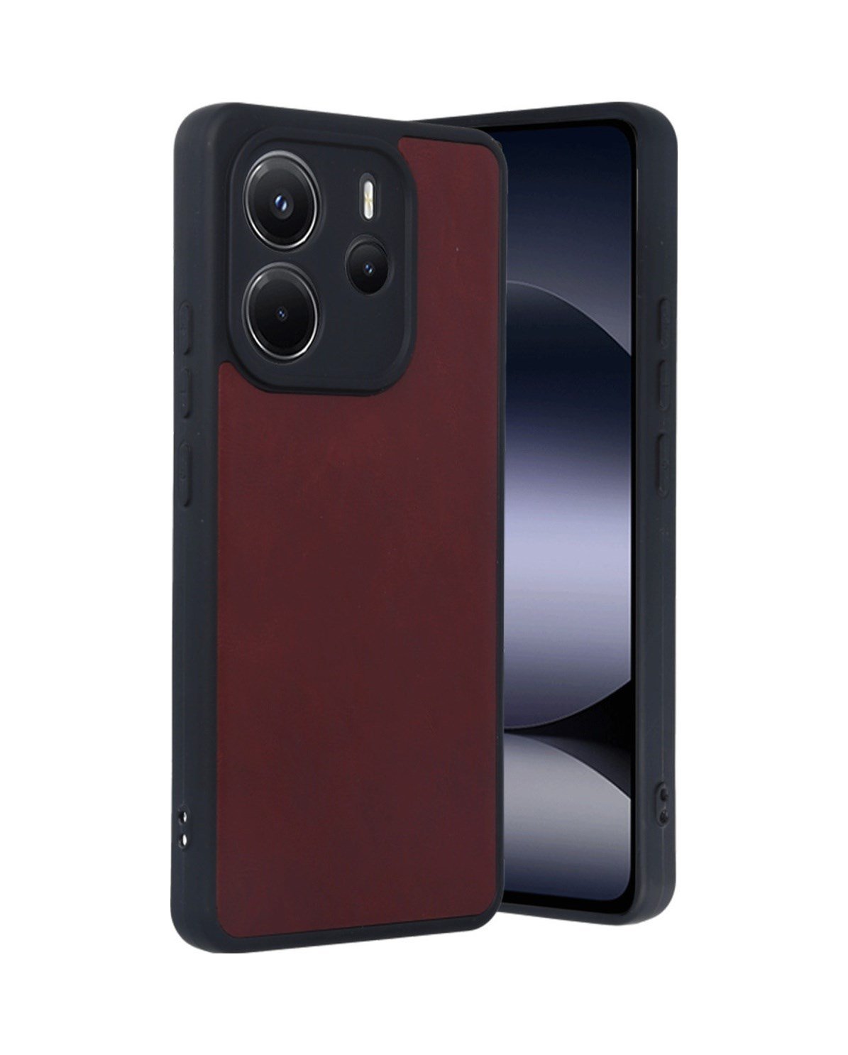Xiaomi Redmi Note 14 4g Uyumlu Kılıf Aras Deri Kapak - Bordo Belirtilmemiş