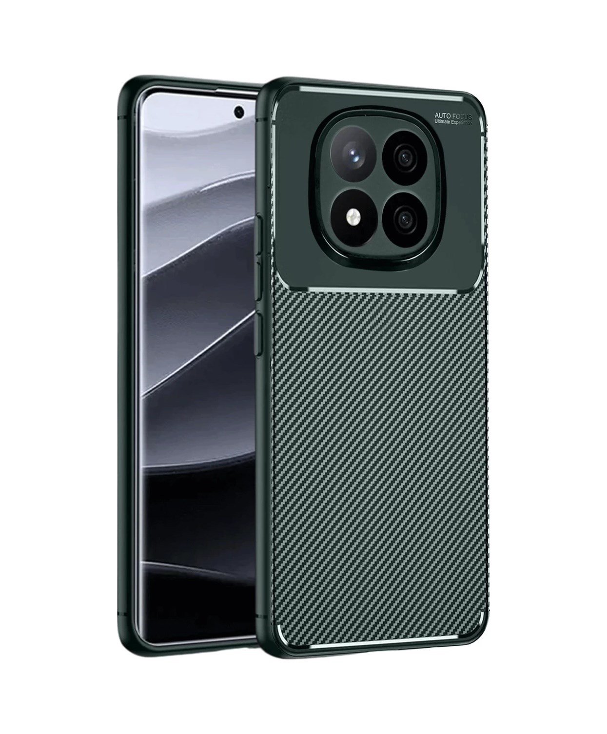 Xiaomi Redmi Note 14 Pro 4g Uyumlu Kılıf Auto Focus Karbon Kapak - Koyu Yeşil Belirtilmemiş