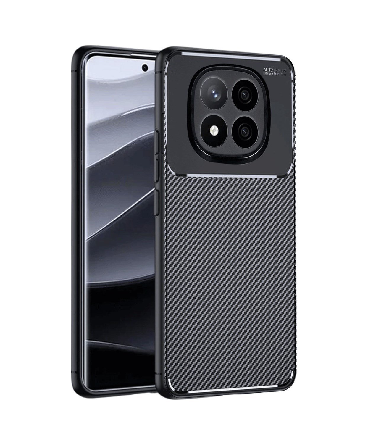 Xiaomi Redmi Note 14 Pro 4g Uyumlu Kılıf Auto Focus Karbon Kapak - Siyah Belirtilmemiş