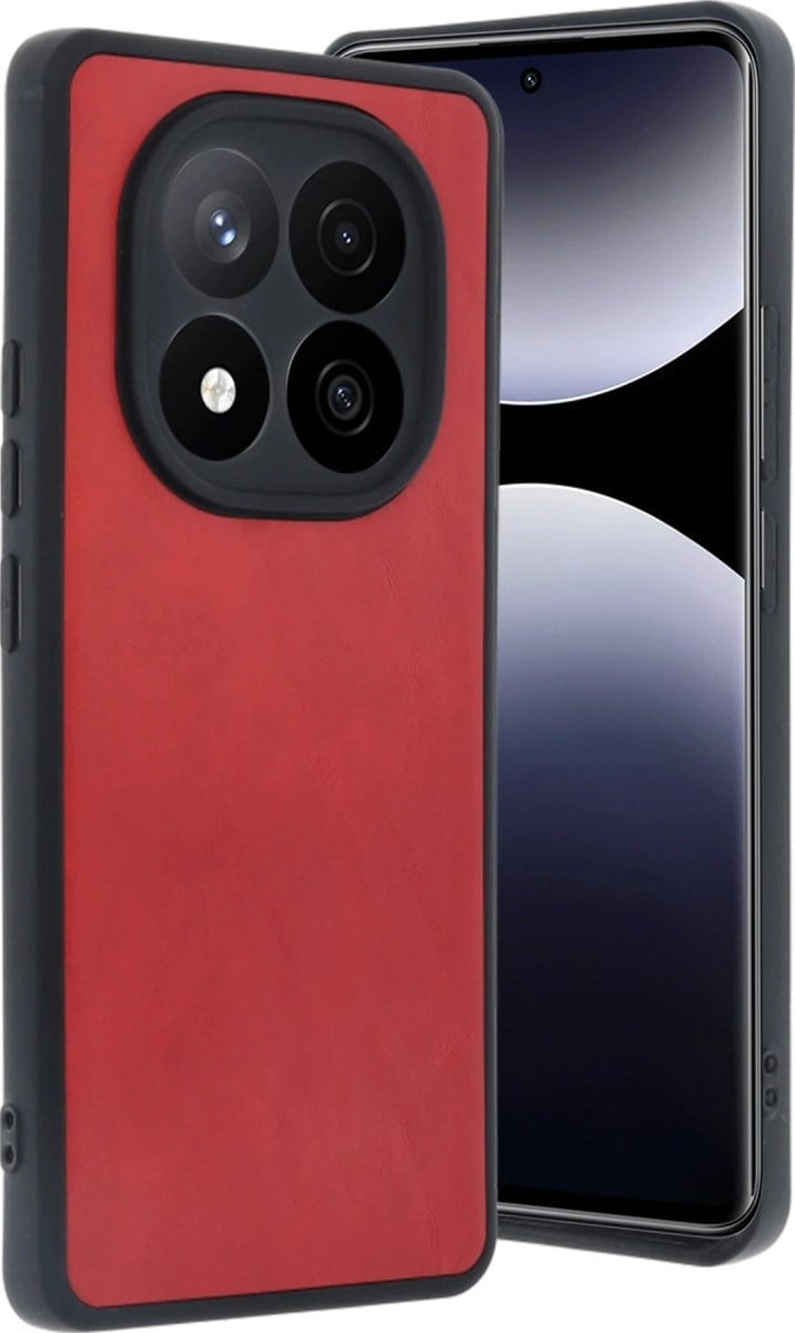 Xiaomi Redmi Note 14 Pro 4g Uyumlu Kılıf Aras Deri Kapak - Kırmızı Belirtilmemiş
