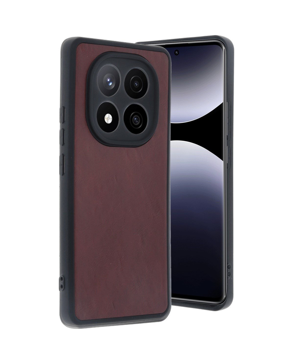 Xiaomi Redmi Note 14 Pro 5g Uyumlu Kılıf Aras Deri Kapak - Bordo Belirtilmemiş
