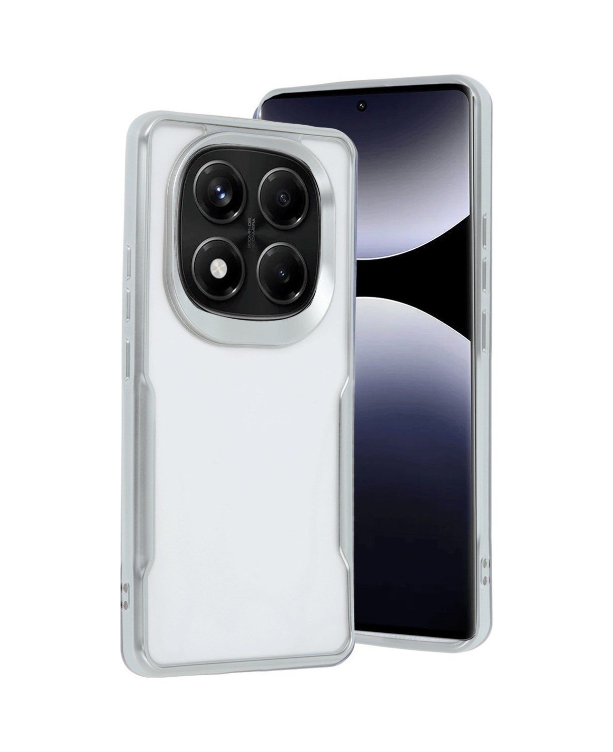 Xiaomi Redmi Note 14 Pro Plus Uyumlu Kılıf Boyi Silikon Kapak - Gümüş Belirtilmemiş
