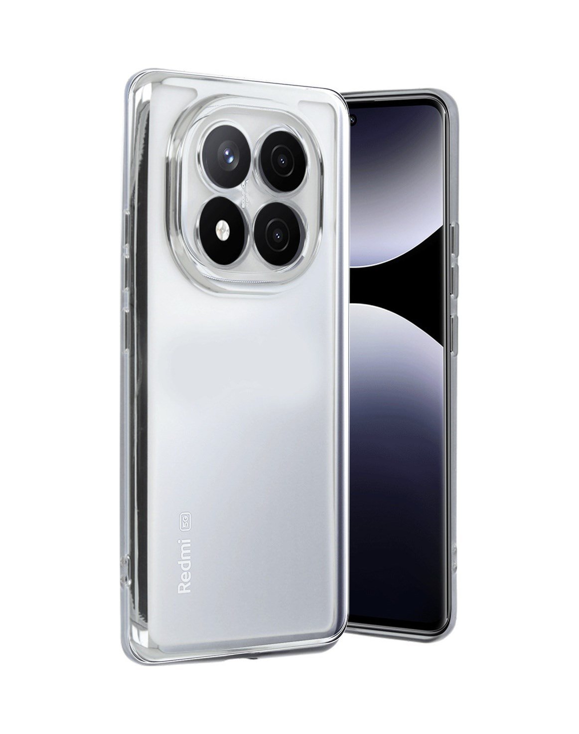 Xiaomi Redmi Note 14 Pro Plus Uyumlu Kılıf Lensli Silikon - Gümüş Belirtilmemiş