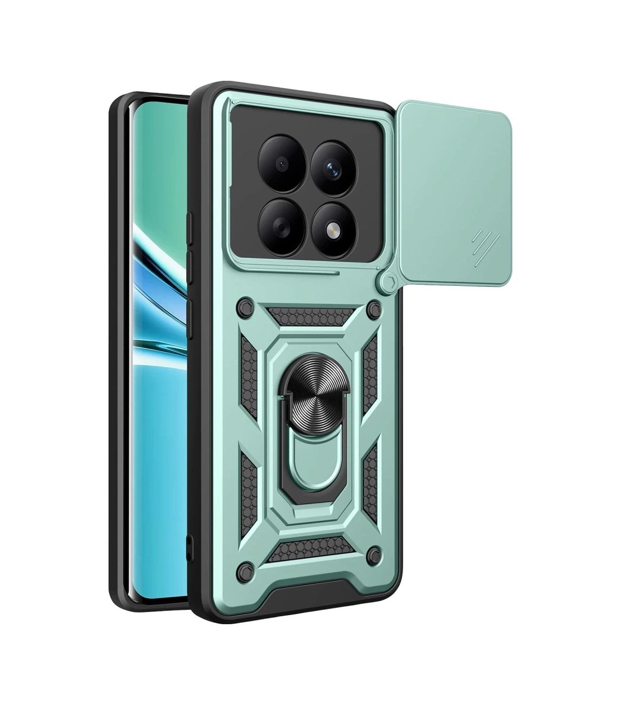 Xiaomi Redmi Note 15 4g Uyumlu Pars Lens Yüzüklü Silikon - Yeşil Belirtilmemiş