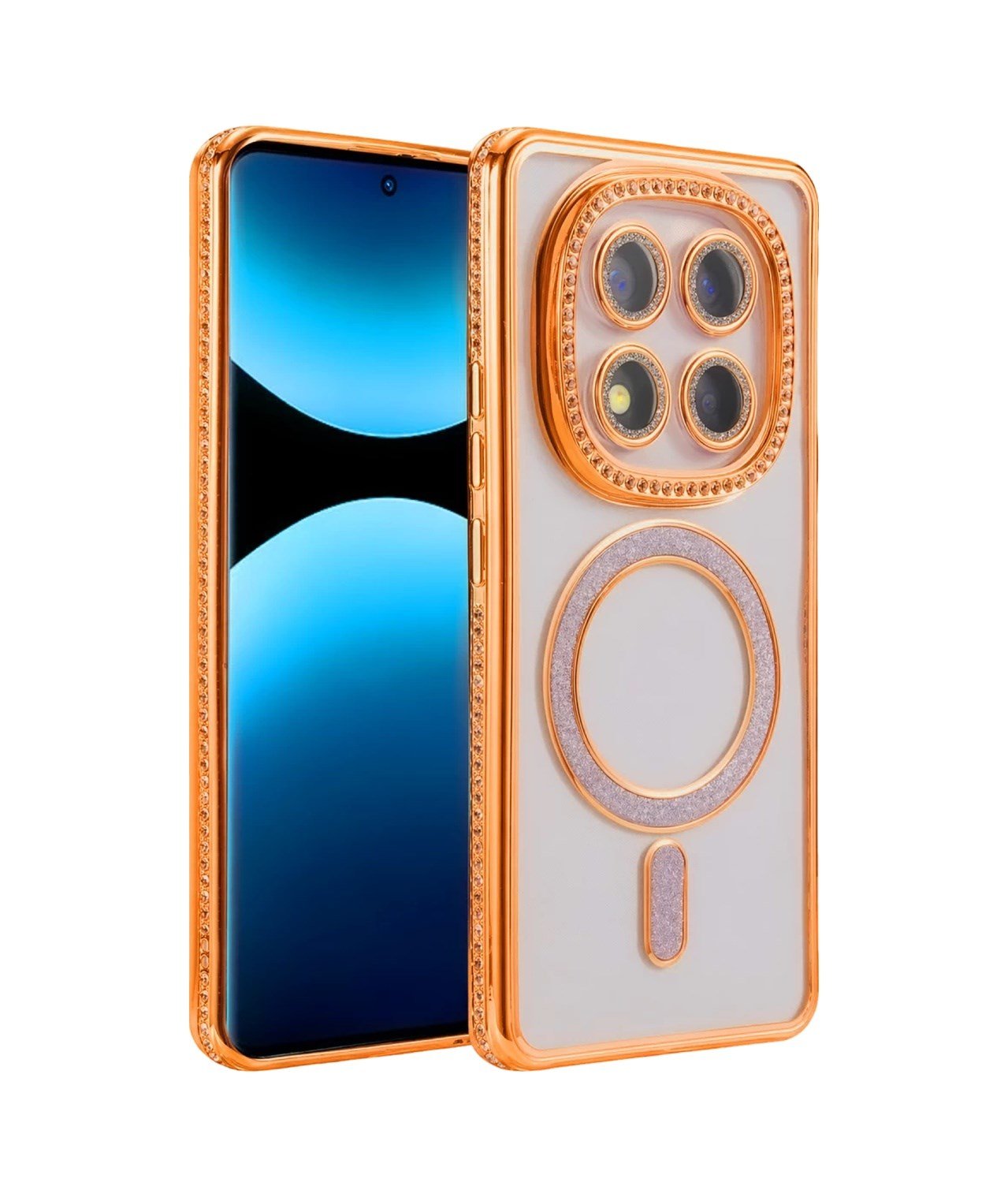 Xiaomi Redmi Note 15 Pro 5g Uyumlu Joke Simli Magneticsafe Kılıf - Turuncu Belirtilmemiş