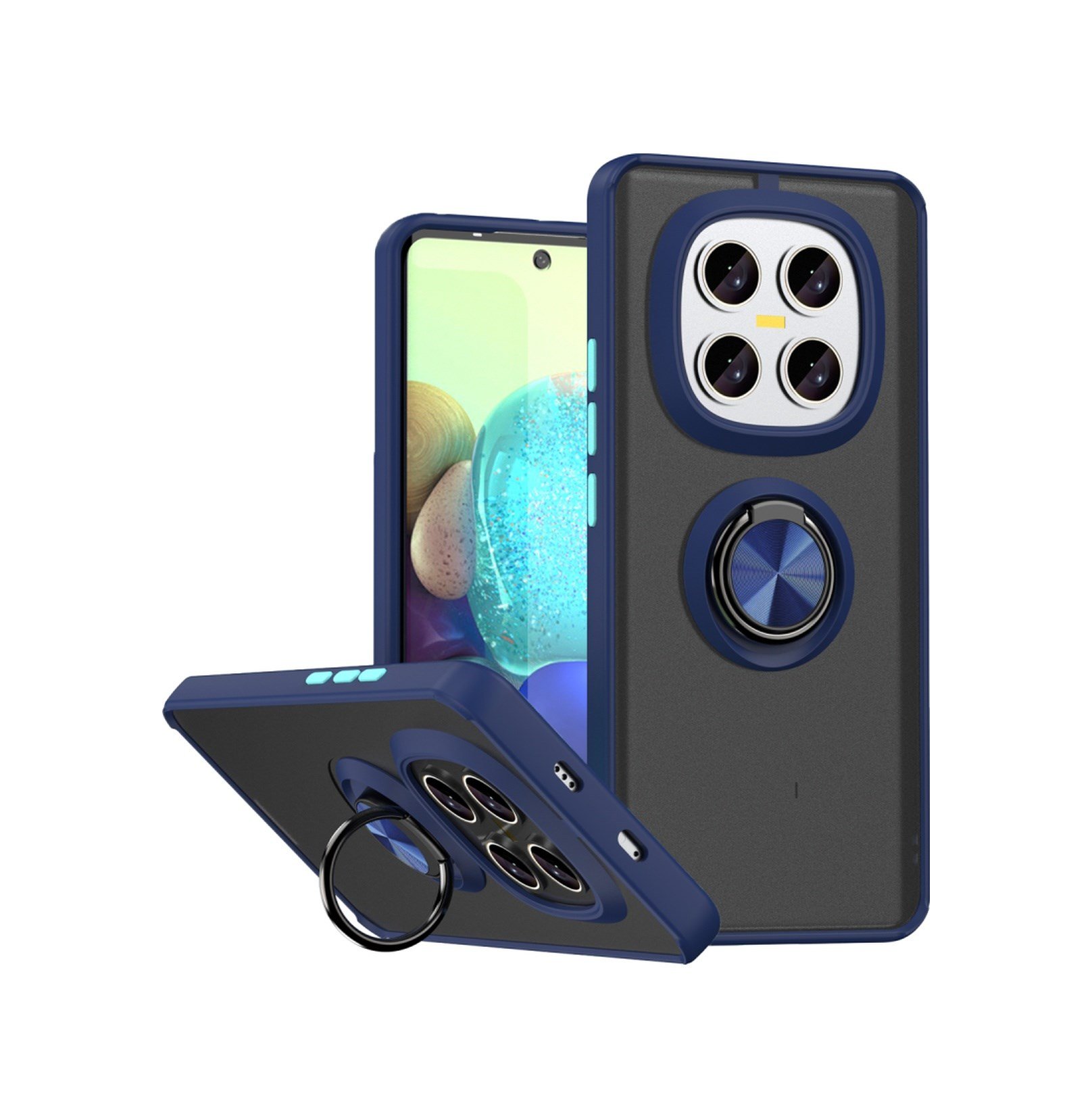 Xiaomi Redmi Note 15 Pro 5g Uyumlu Montreal Yüzüklü Silikon Kapak - Lacivert Belirtilmemiş