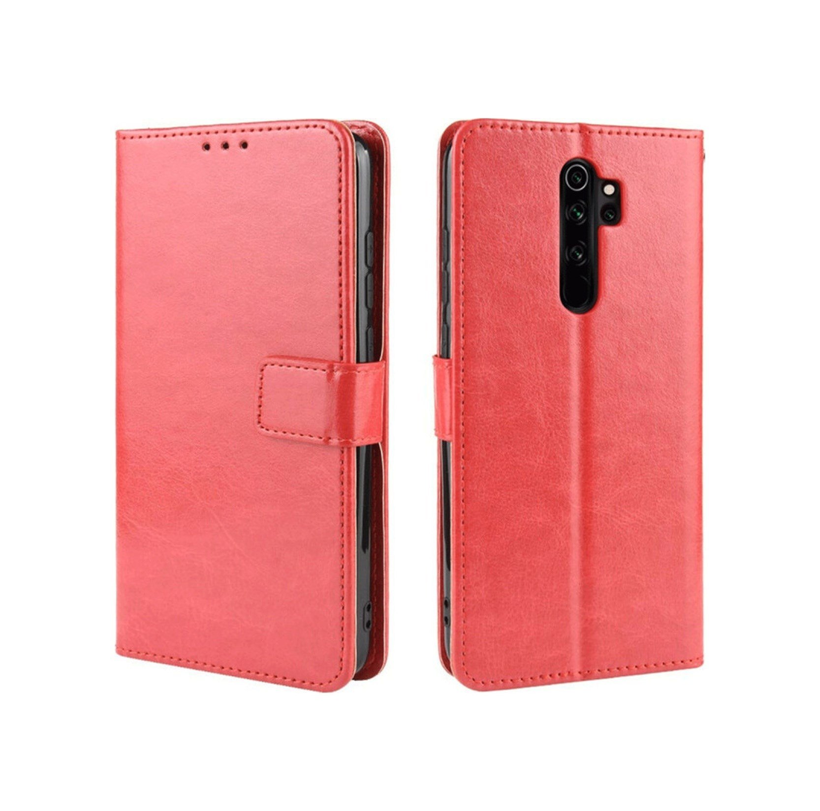 Xiaomi Redmi Note 8 Pro Uyumlu Kılıf Trend S Plus Kapaklı Kılıf - Kırmızı Belirtilmemiş
