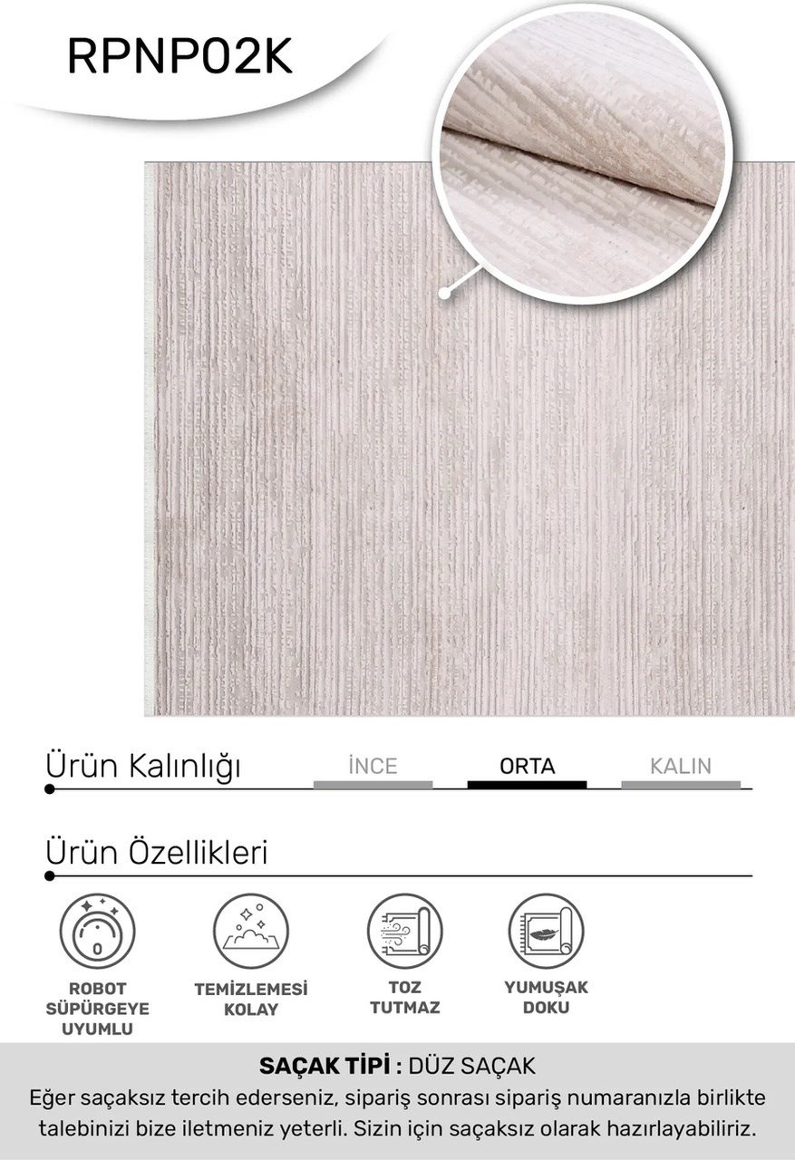 Youdayhomecollection Bonaparte Model Oturma Odası Halısı 1bej 100 x 450