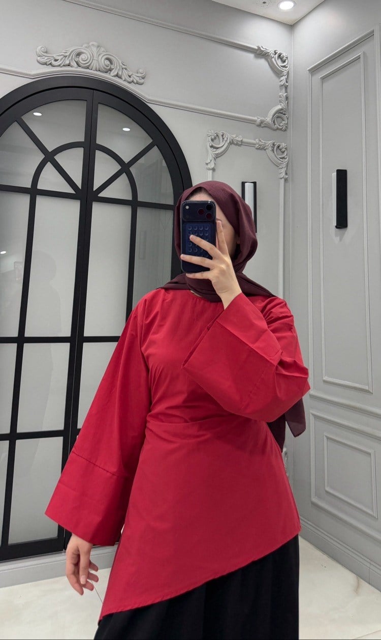Poplin Asimetrik Bluz