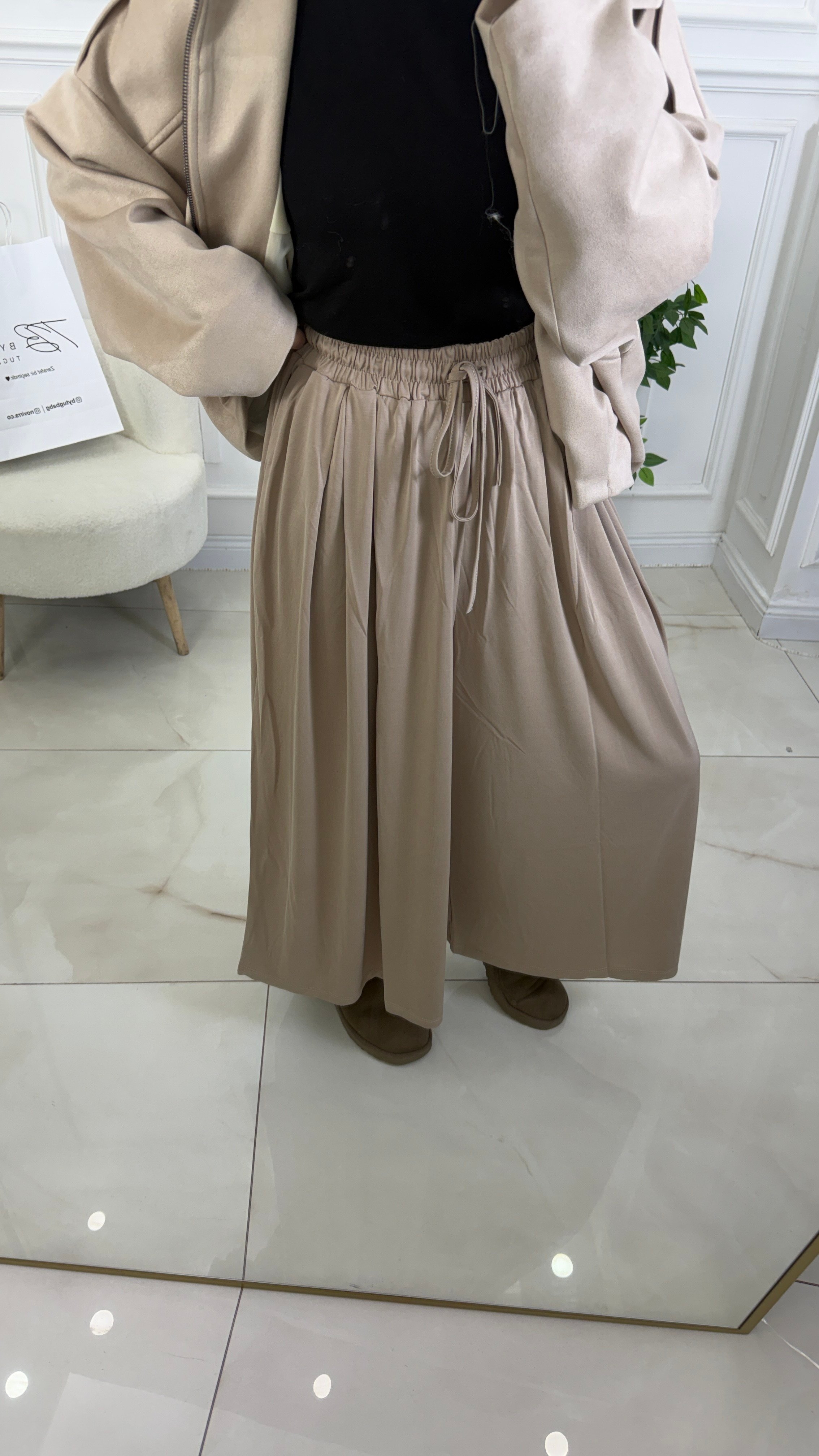ZRA SATEN PANTOLON 