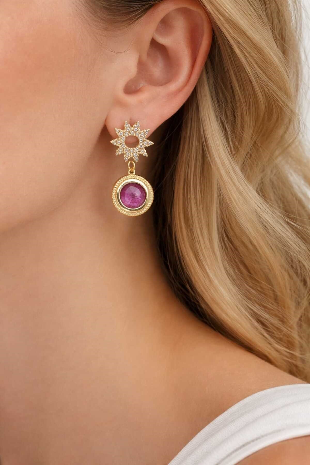 Feyz Celestial Ruby Küpe