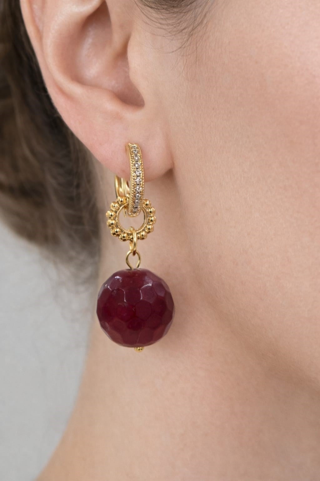 Golden Ruby Küpe