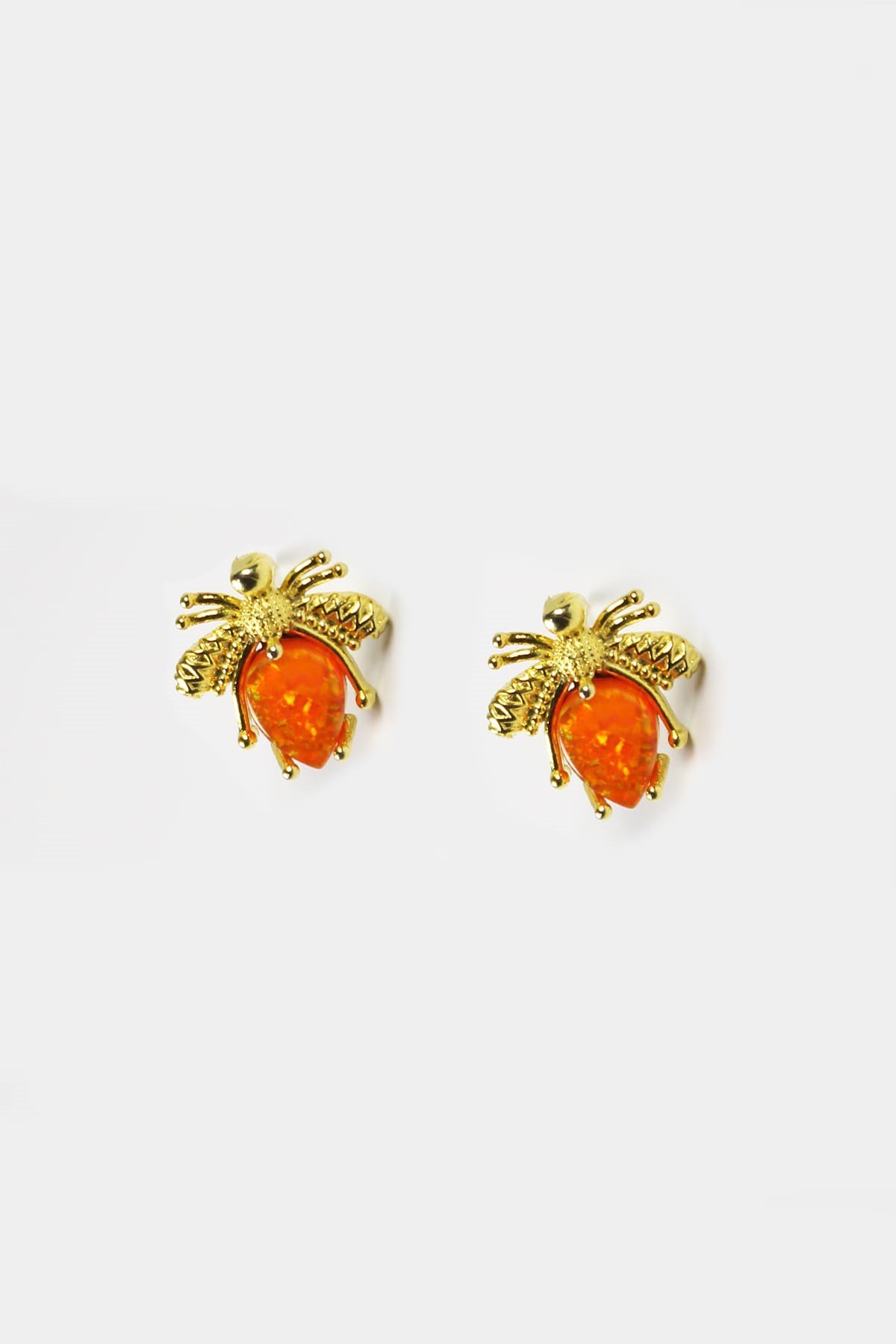 Opal Taşlı Arı Tasarım Küpe