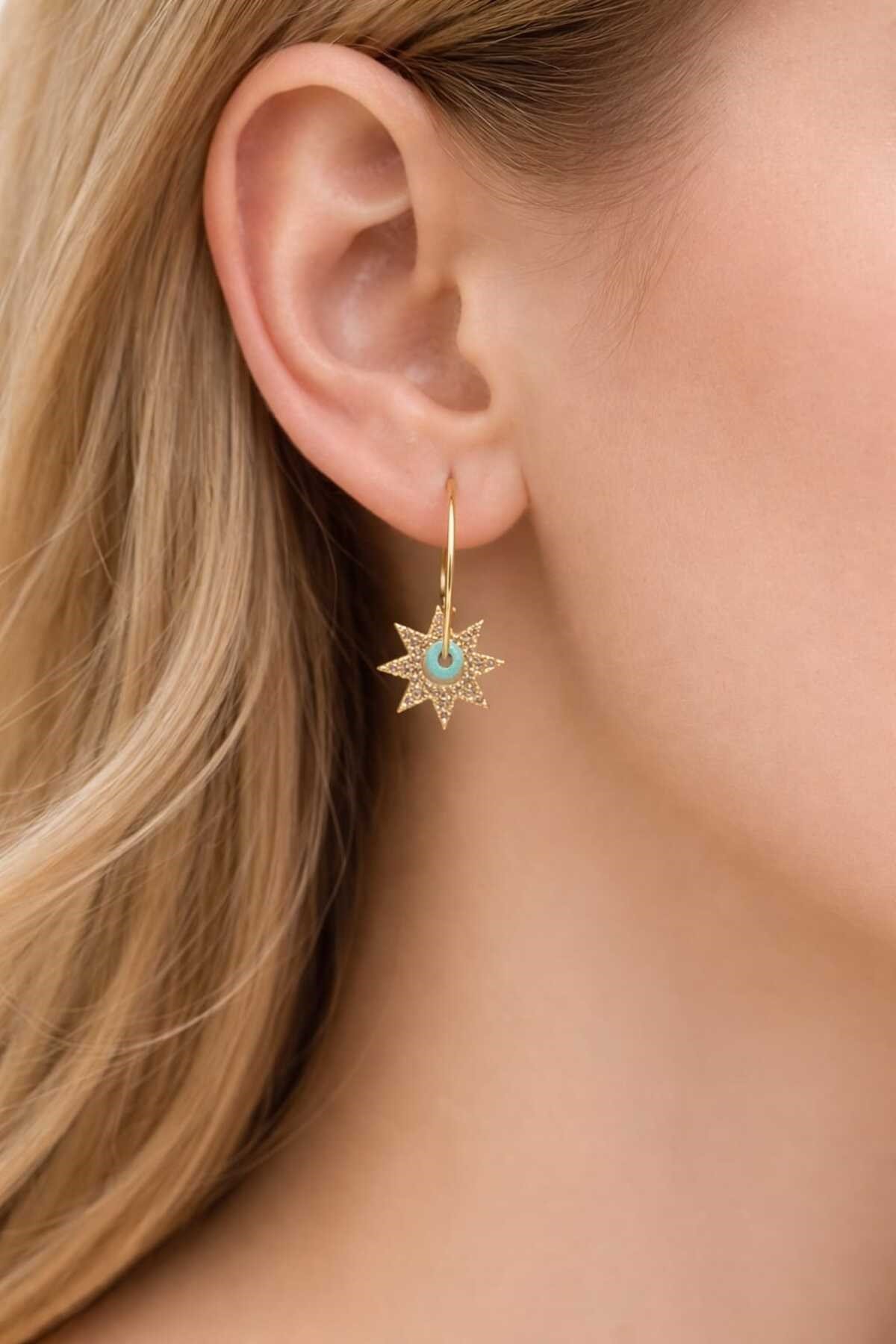 Star Charm Halka Küpe