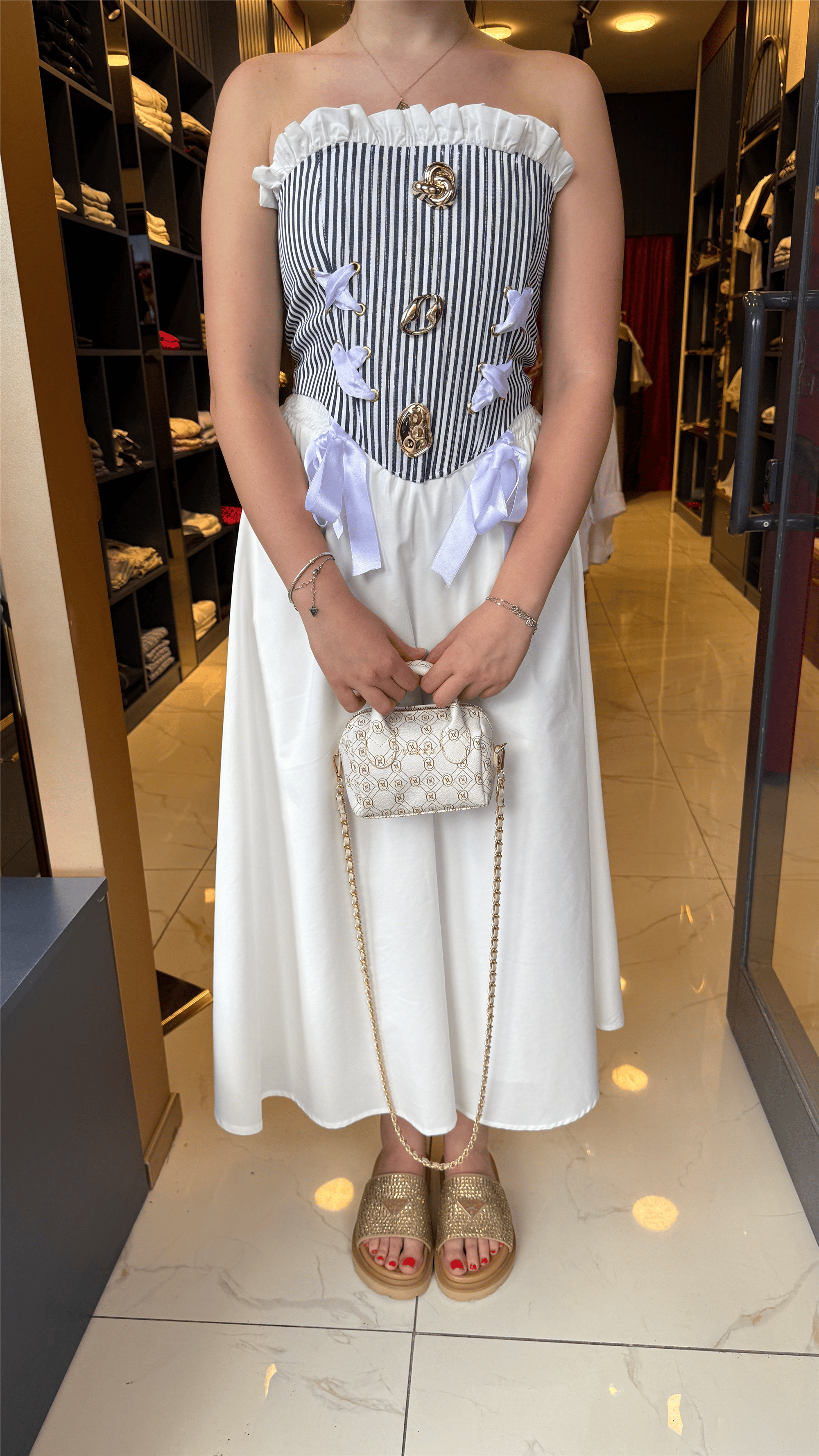ÇİZGİLİ BUSTİYER TAKIM