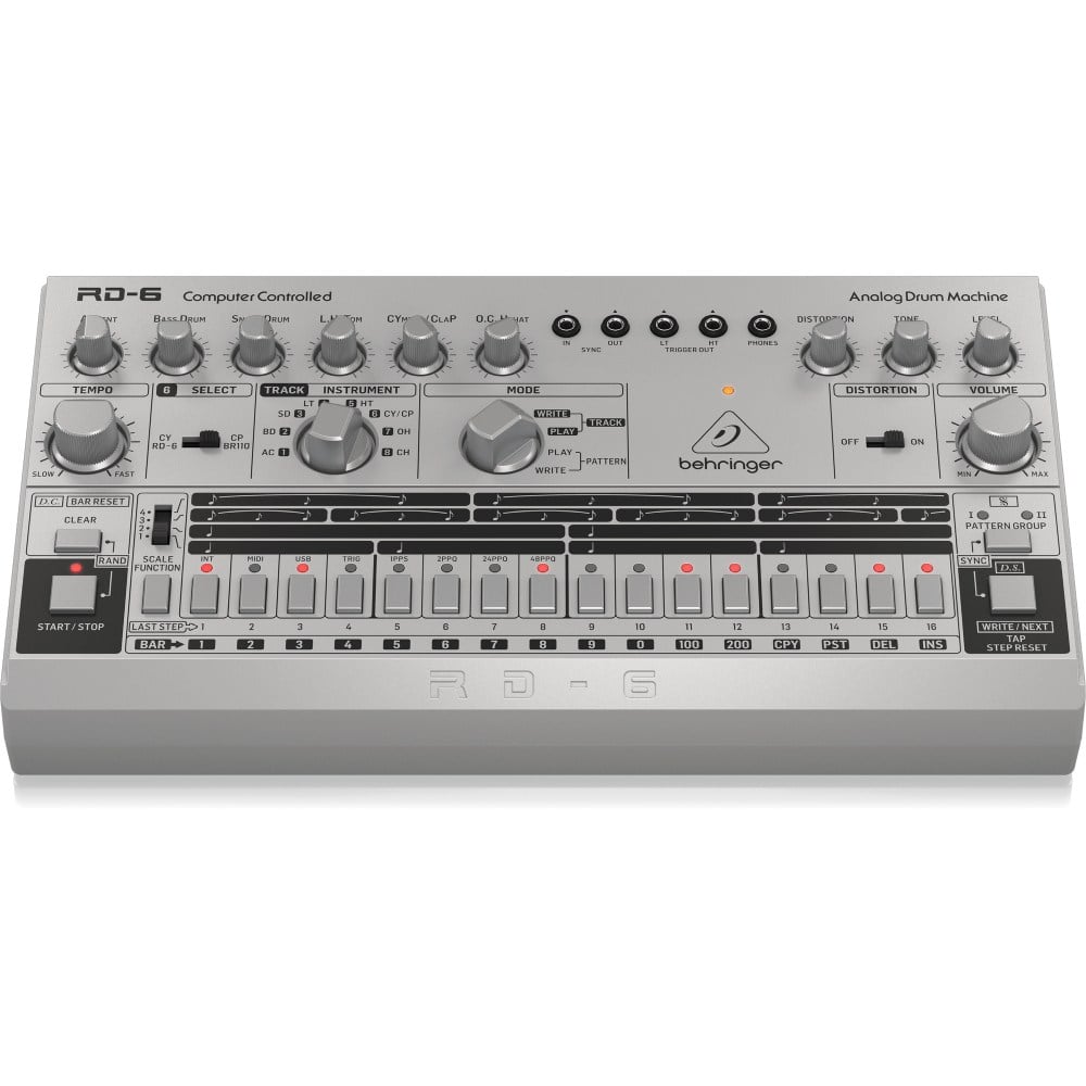 BEHRINGER RD-6-SR RHYTHM DESIGNER Analog Davul Makinesi (Gümüş Gri)