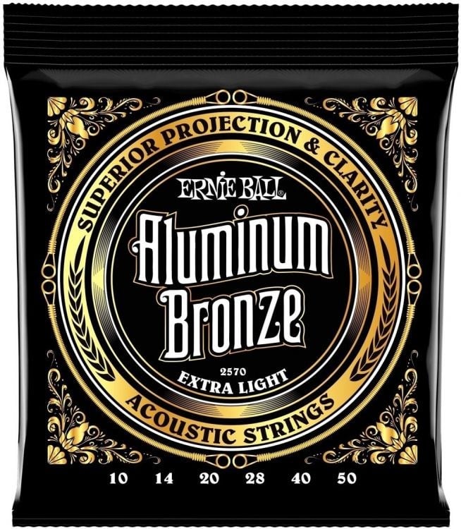 Ernie Ball P02570 Aluminum Bronz Extra Light 10-50 Akustik Gitar Tel Seti