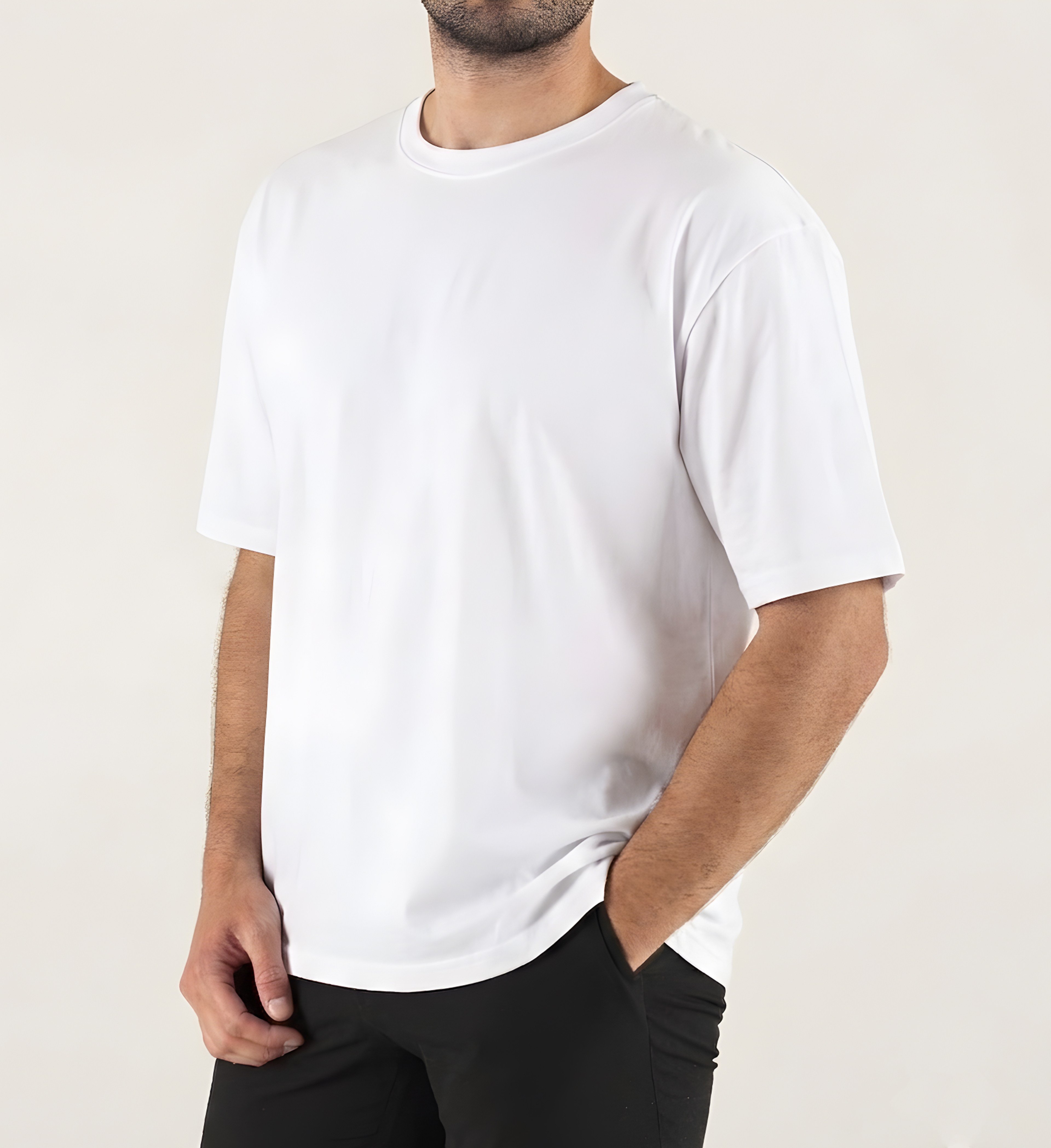 Beyaz Baskılı Oversize Tişört